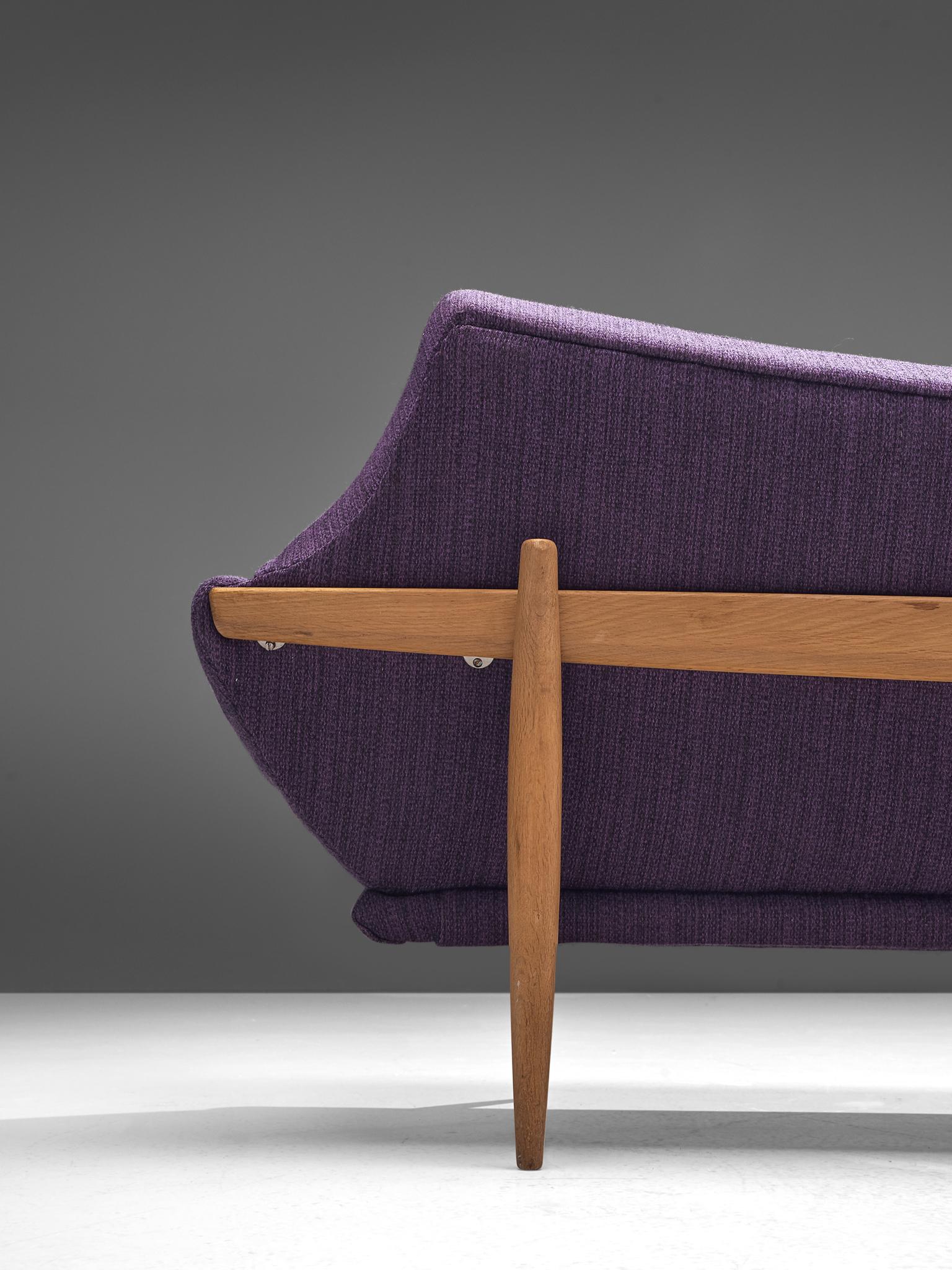 Fabric Johannes Andersen Curved Sofa in Royal Purple Upholstery