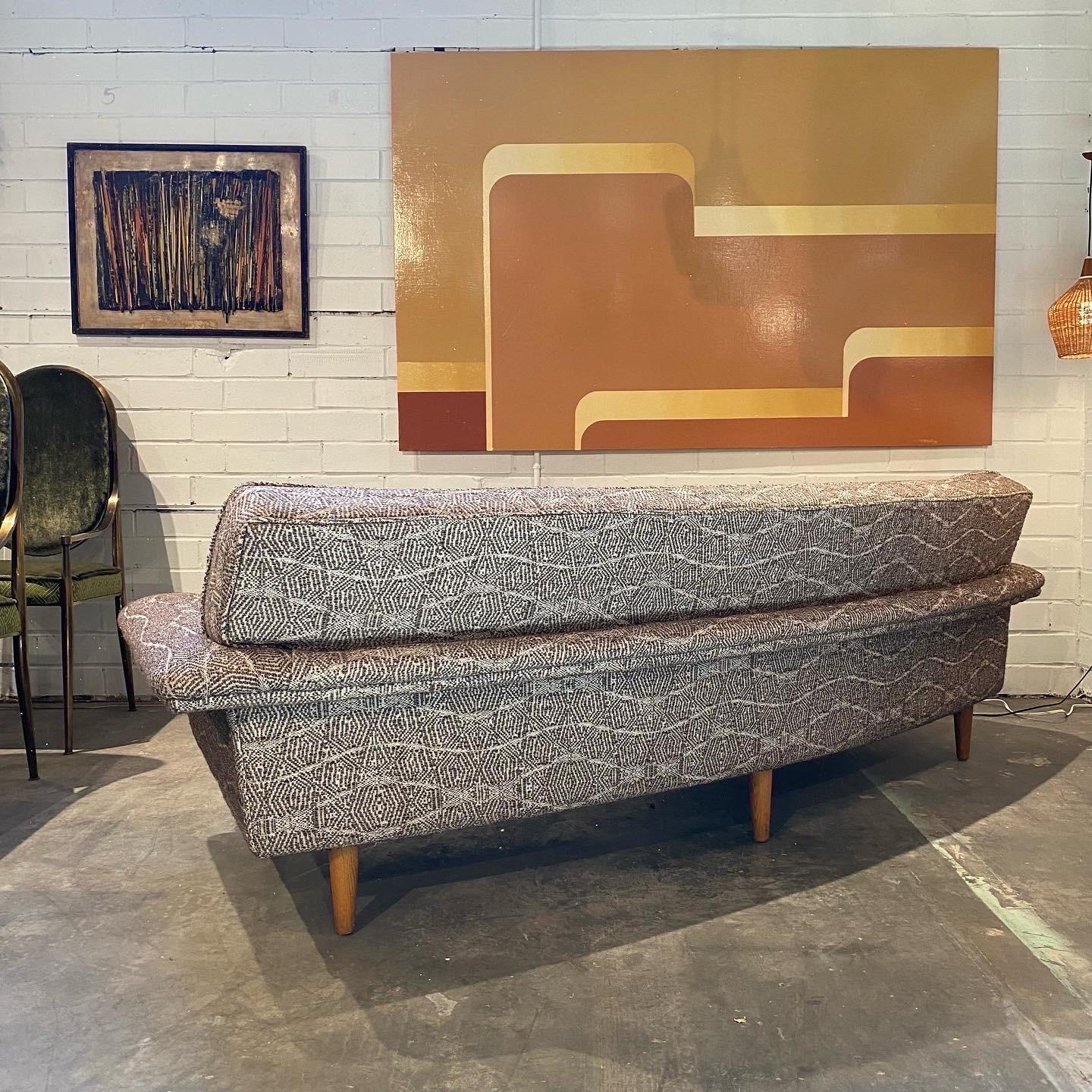 Upholstery Johannes Andersen Danish Modern Curved Sofa, Trensums