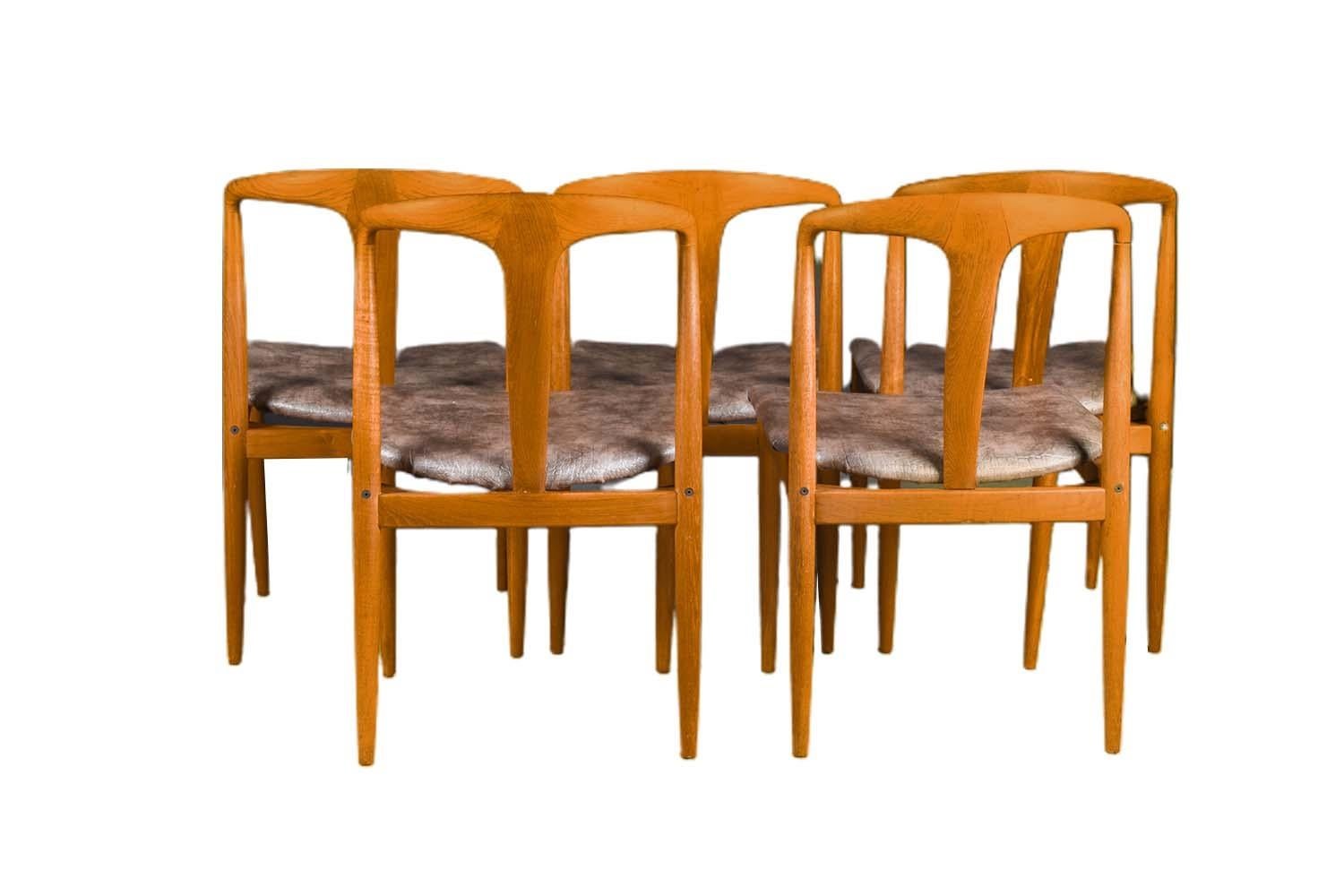 Mid-20th Century Johannes Andersen Danish Teak Mid-Century Juliane Dining Chairs For Sale