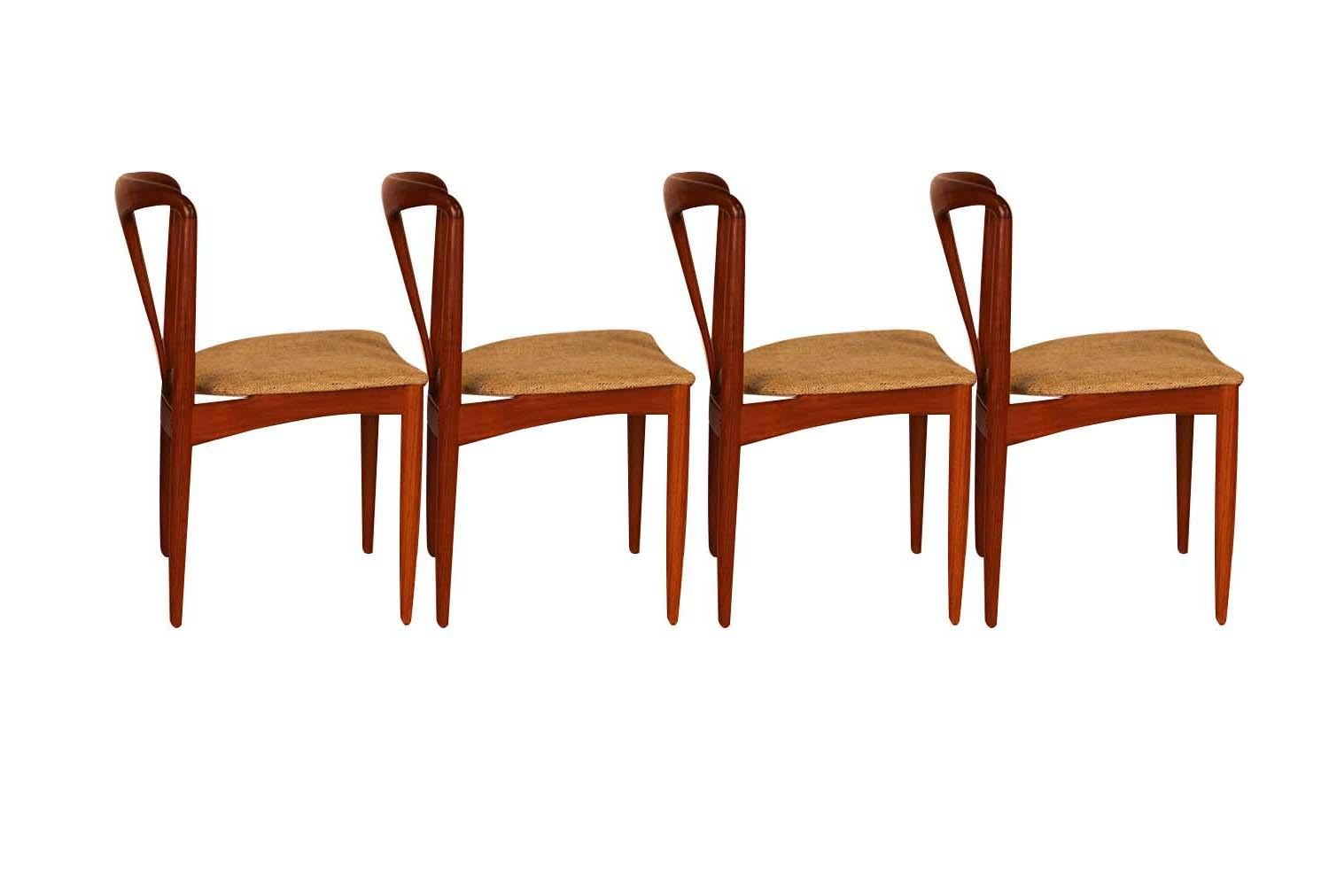 Upholstery Johannes Andersen Danish Teak Midcentury Juliane Dining Chairs