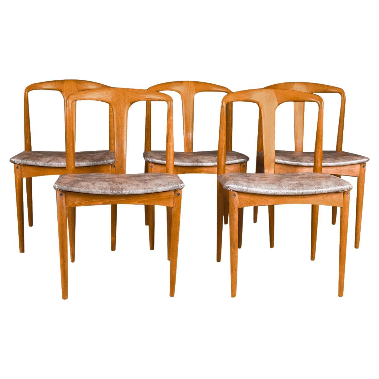 Chaises de salle à manger danoises Juliane en teck du milieu du siècle de Johannes Andersen