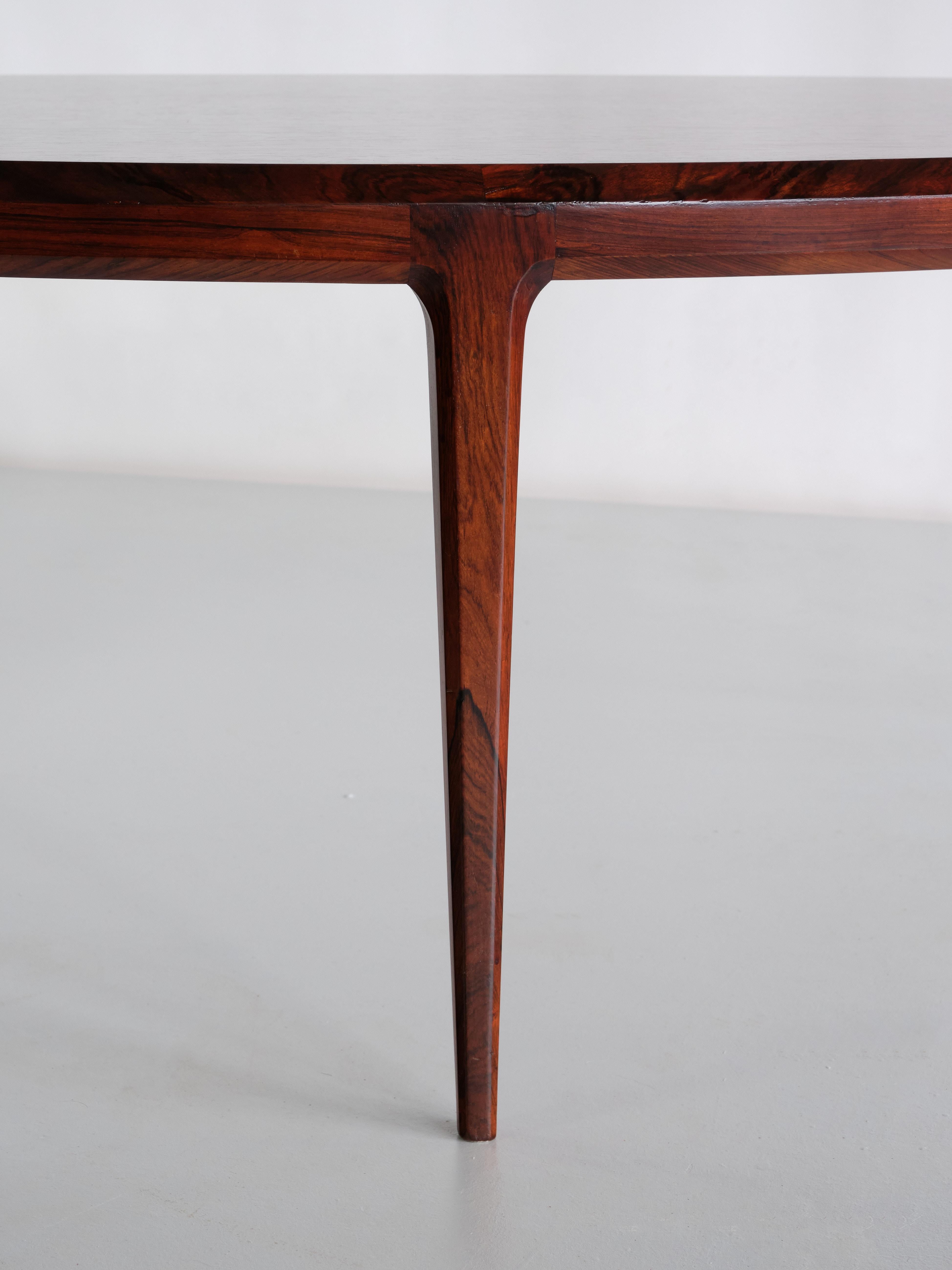 Johannes Andersen Demilune Coffee Table in Rosewood, CFC Silkeborg, 1960s For Sale 7