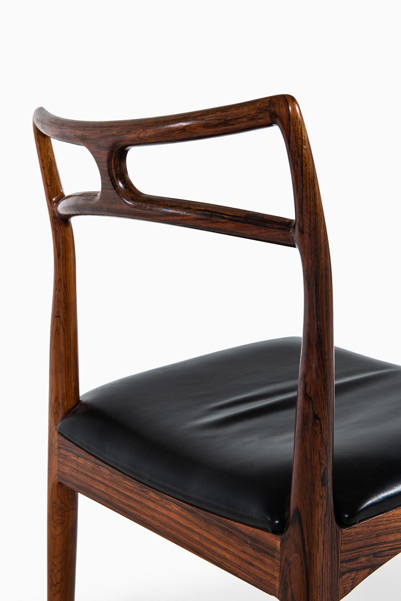 Leather Johannes Andersen Dining Chairs Model 94 by Chr. Linnebergs Møbelfabrik