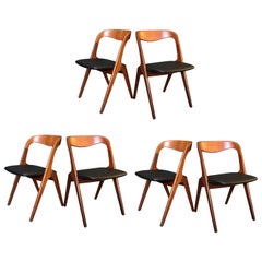 Johannes Andersen Dining Chairs, Set of Six, Reupholstered