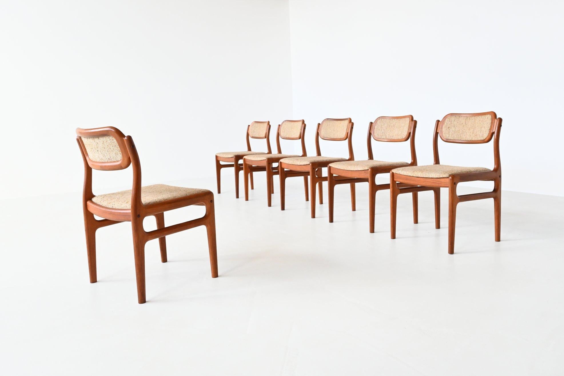 Mid-Century Modern Johannes Andersen Dining Chairs Teak Uldum Mobelfabrik, Denmark, 1960