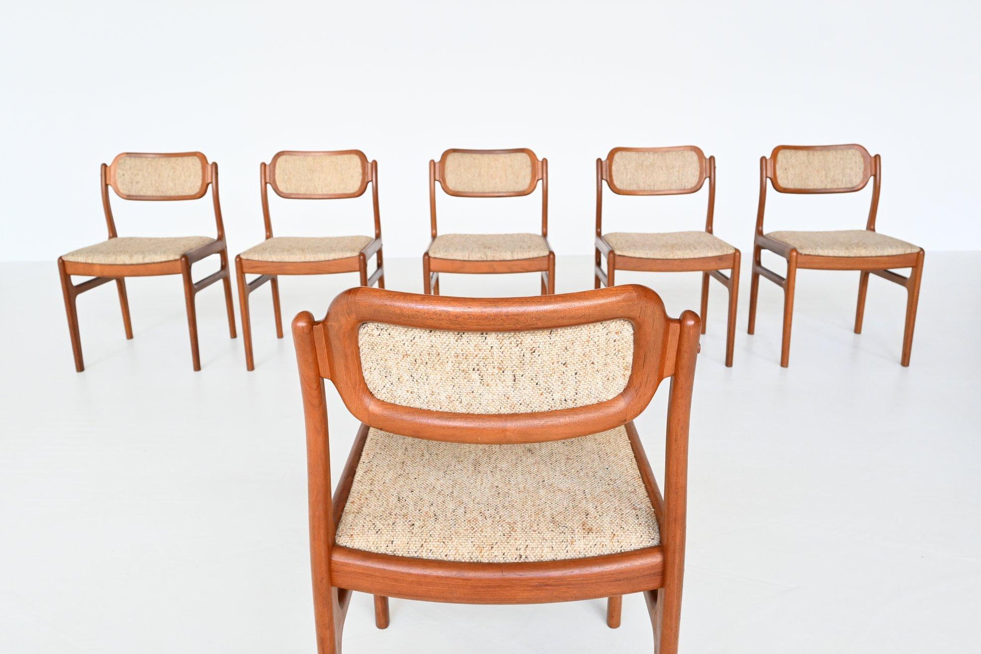 Danish Johannes Andersen Dining Chairs Teak Uldum Mobelfabrik, Denmark, 1960