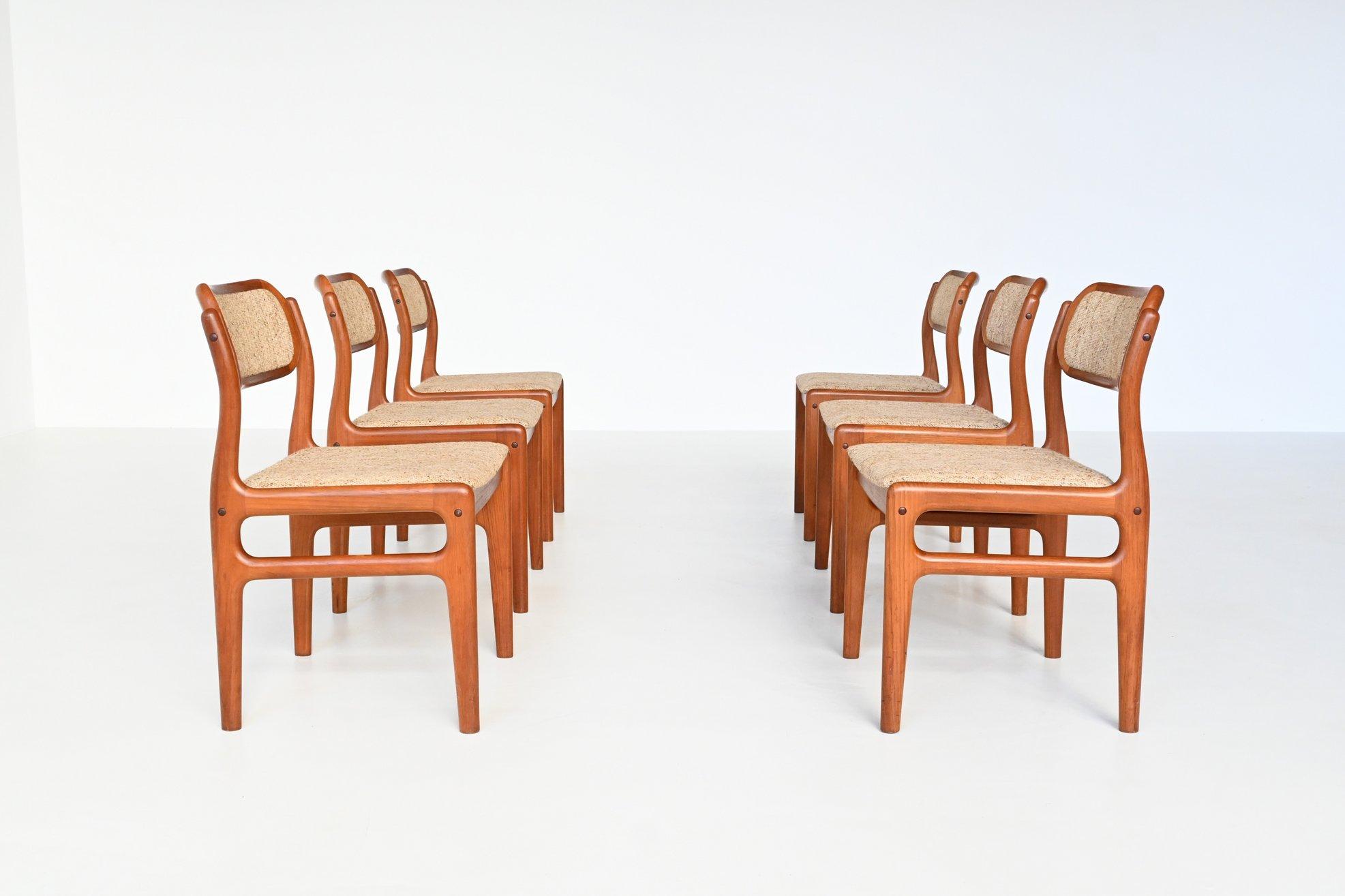 Mid-20th Century Johannes Andersen Dining Chairs Teak Uldum Mobelfabrik, Denmark, 1960