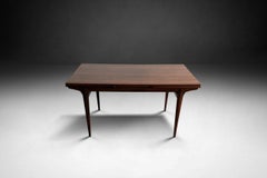 Johannes Andersen Esszimmertisch in dunklem Nussbaum für Hans Bech, Dänemark 1960er Jahre