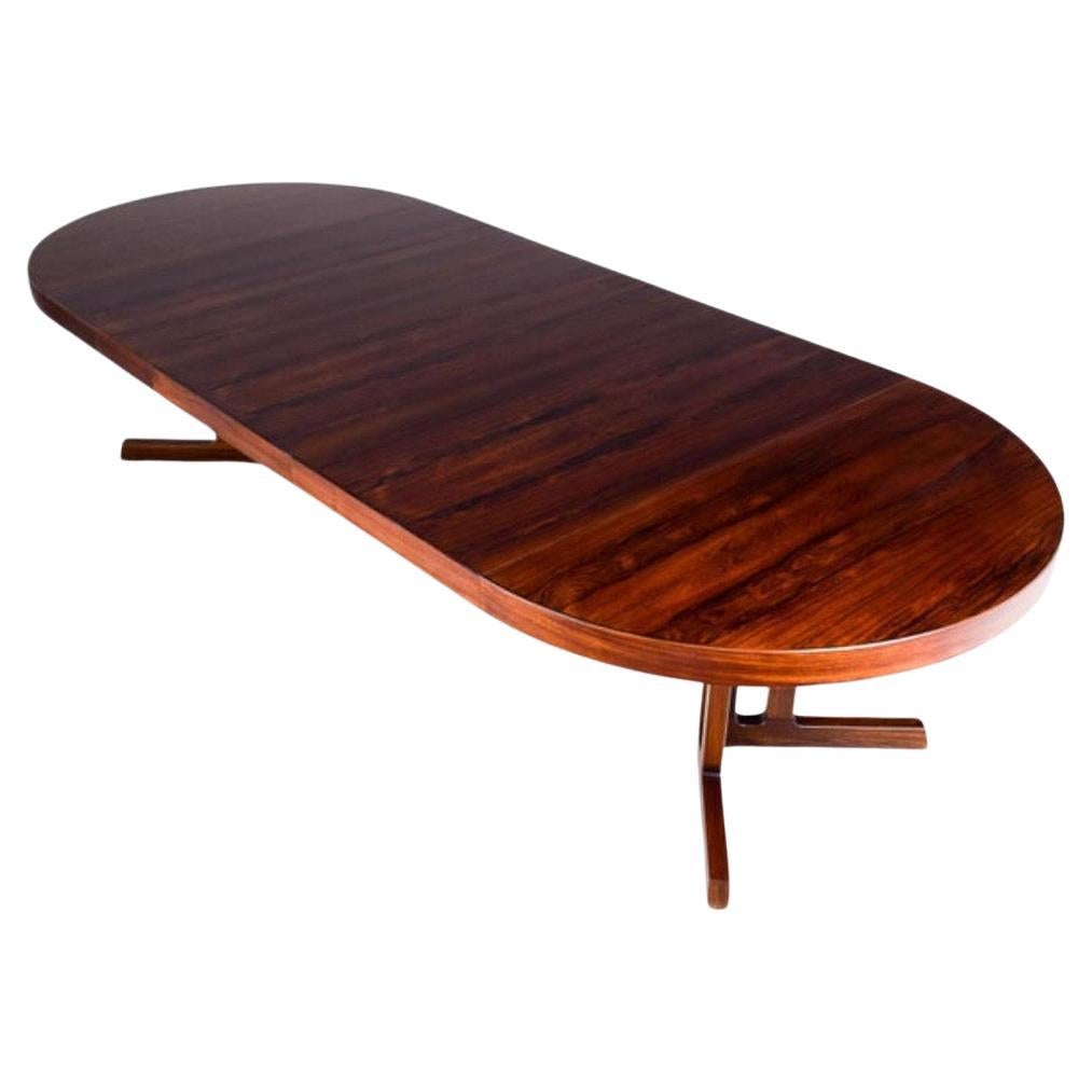 Scandinavian Modern Johannes Andersen Dining Table by Hans Bech in Denmark Xlarge with 3 Leaves