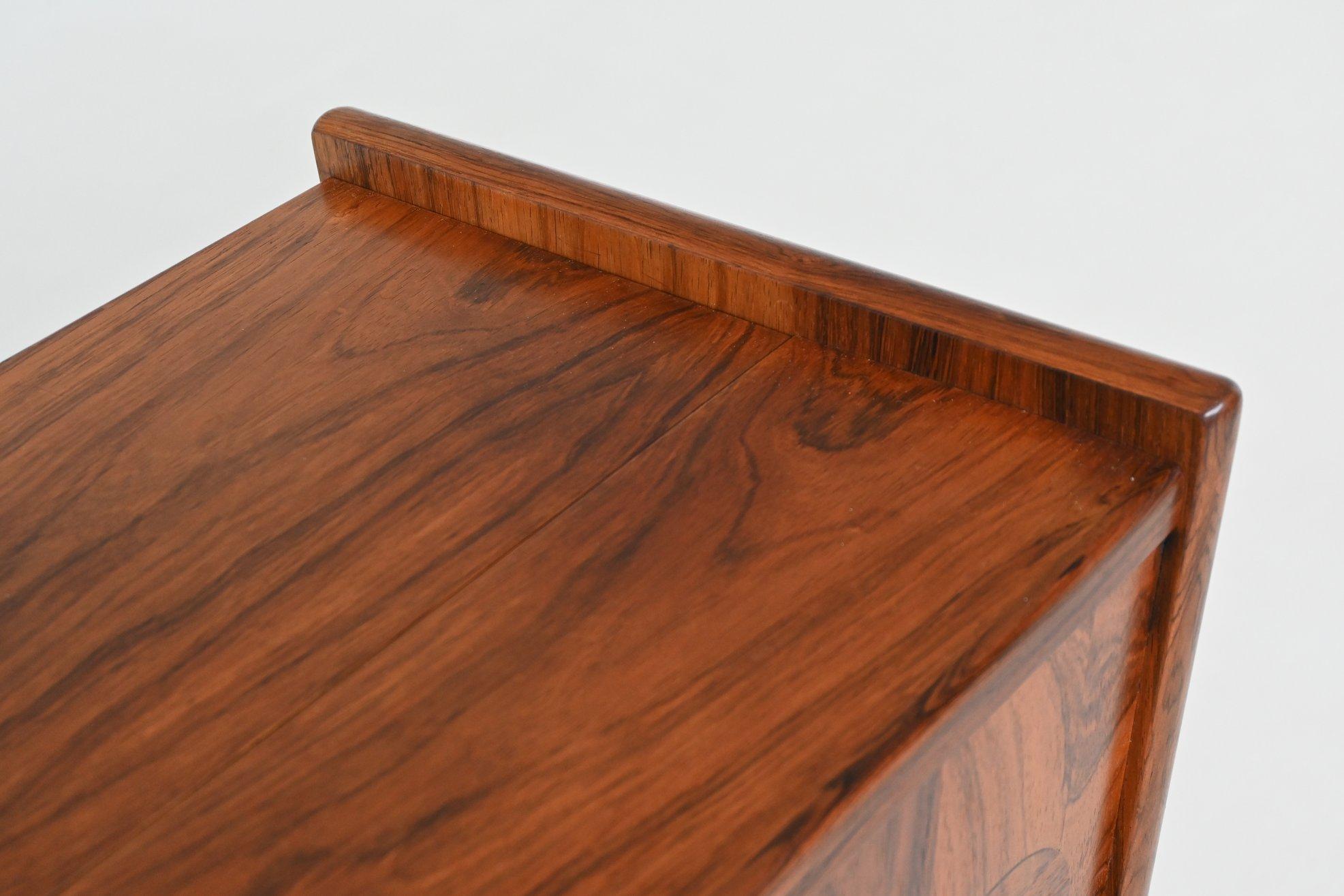 Johannes Andersen dry bar and Erik Buch stools rosewood Denmark 1960 For Sale 5