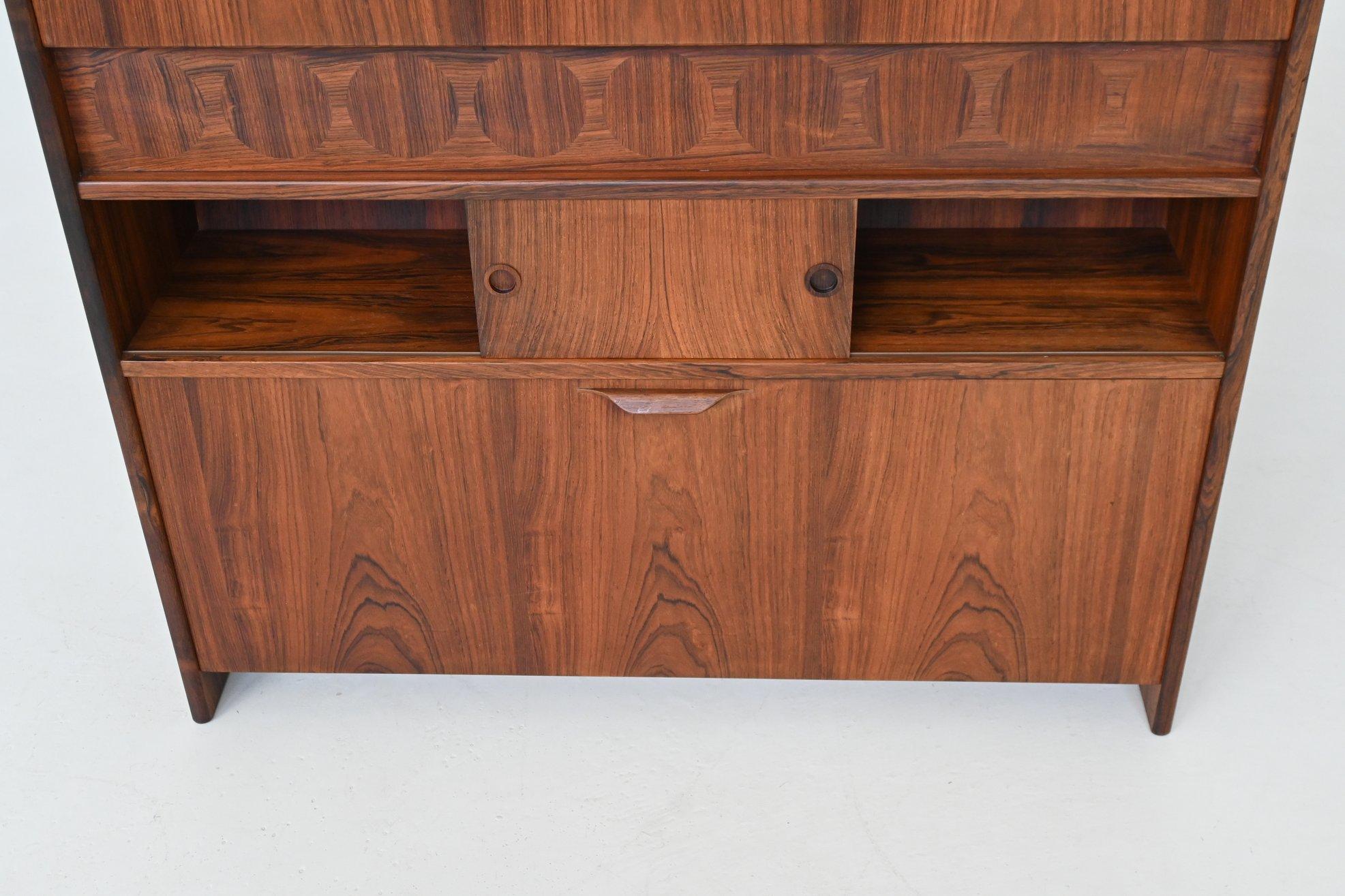 Johannes Andersen dry bar and Erik Buch stools rosewood Denmark 1960 For Sale 8