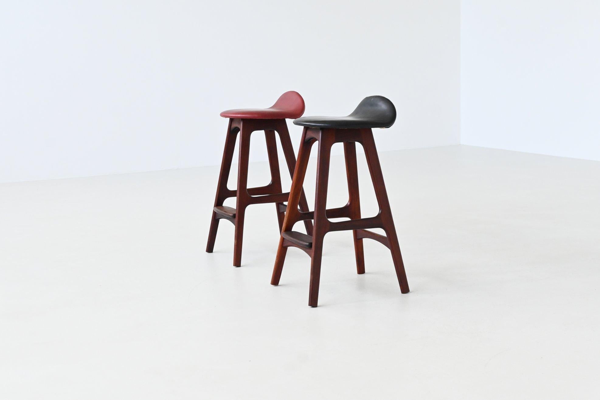 Johannes Andersen dry bar and Erik Buch stools rosewood Denmark 1960 For Sale 10
