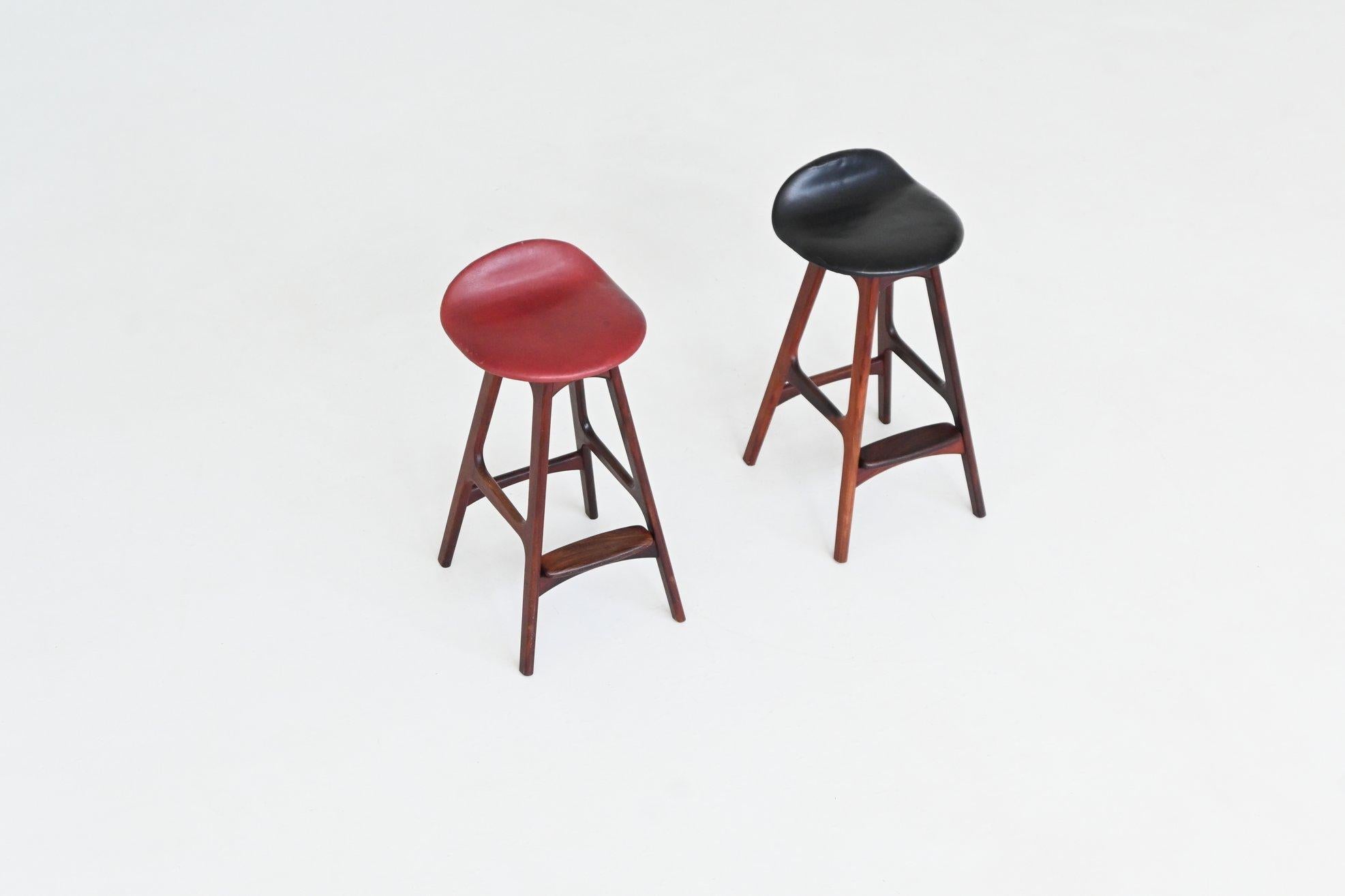 Johannes Andersen dry bar and Erik Buch stools rosewood Denmark 1960 For Sale 11