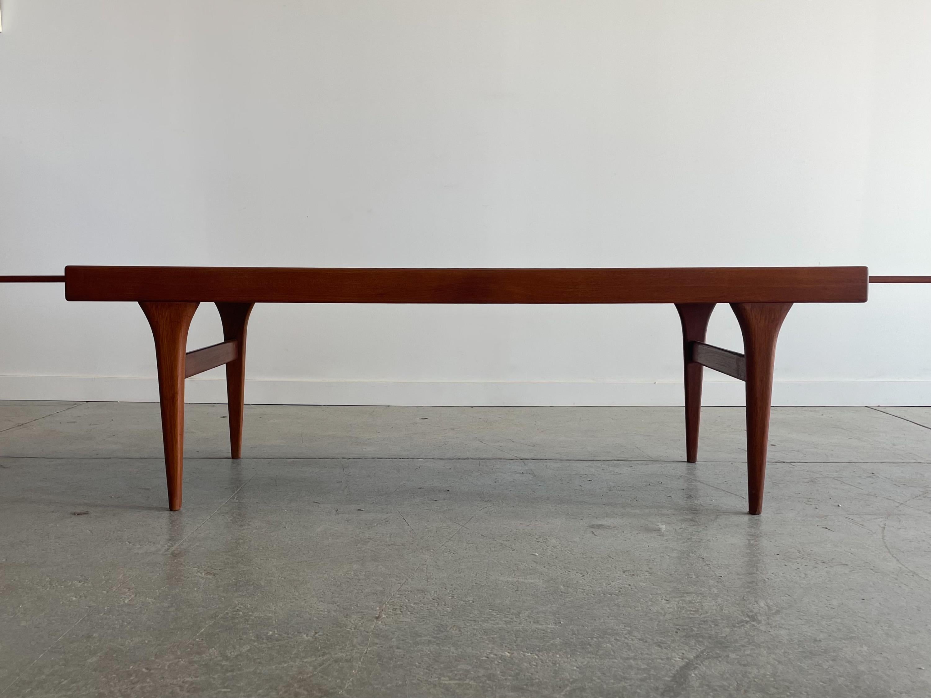 Scandinave moderne Table basse extensible en teck Johannes Andersen en vente