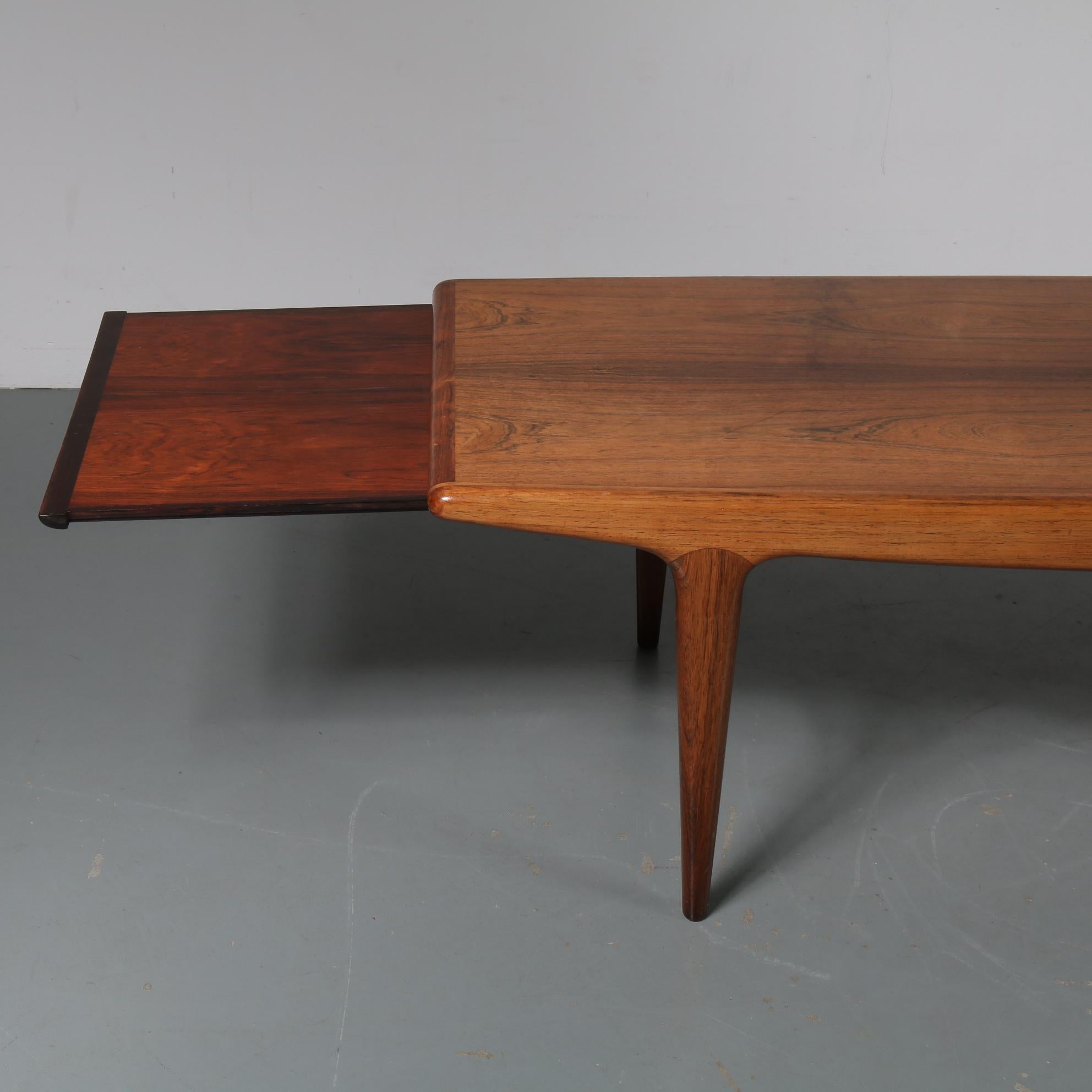 Mid-20th Century Johannes Andersen Extendible Coffee Table for Silkeborg, Denmark, 1960