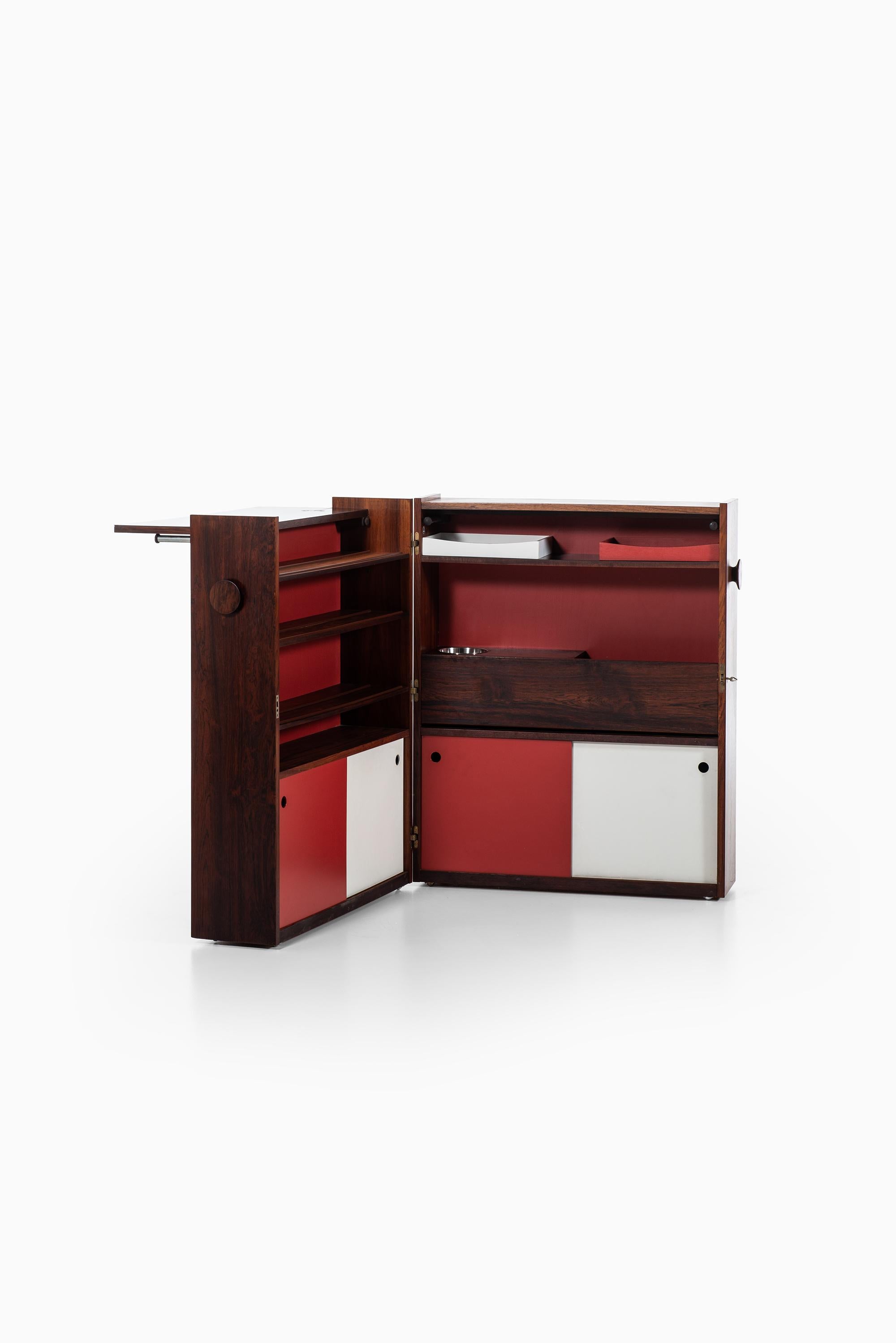 Scandinavian Modern Johannes Andersen Folding Bar Cabinet Produced by Dyrlund in Denmark For Sale