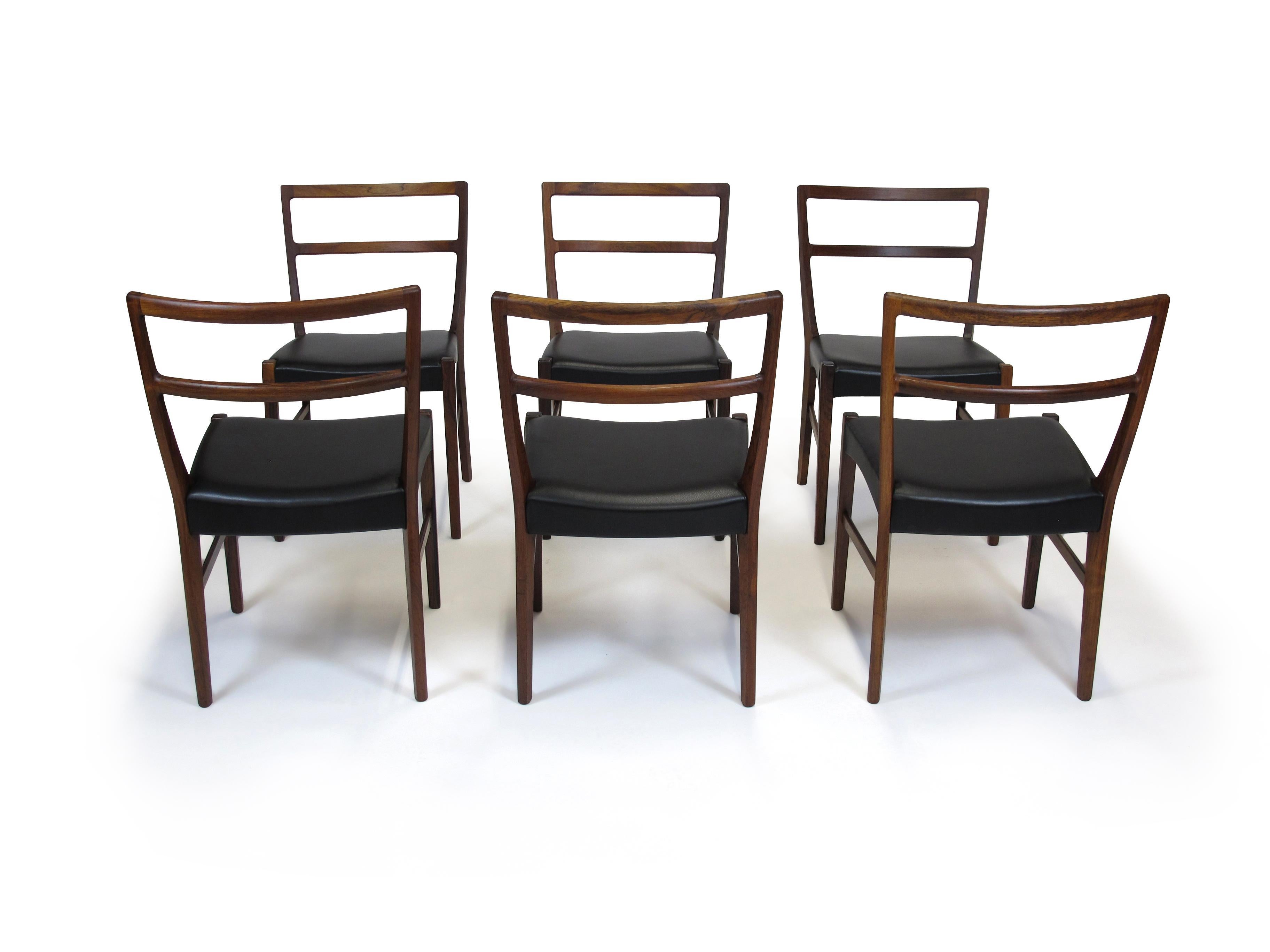 Johannes Andersen for Bernhard Pedersen & Sons Rosewood Dining Chairs - Set of 8 In Excellent Condition In Oakland, CA