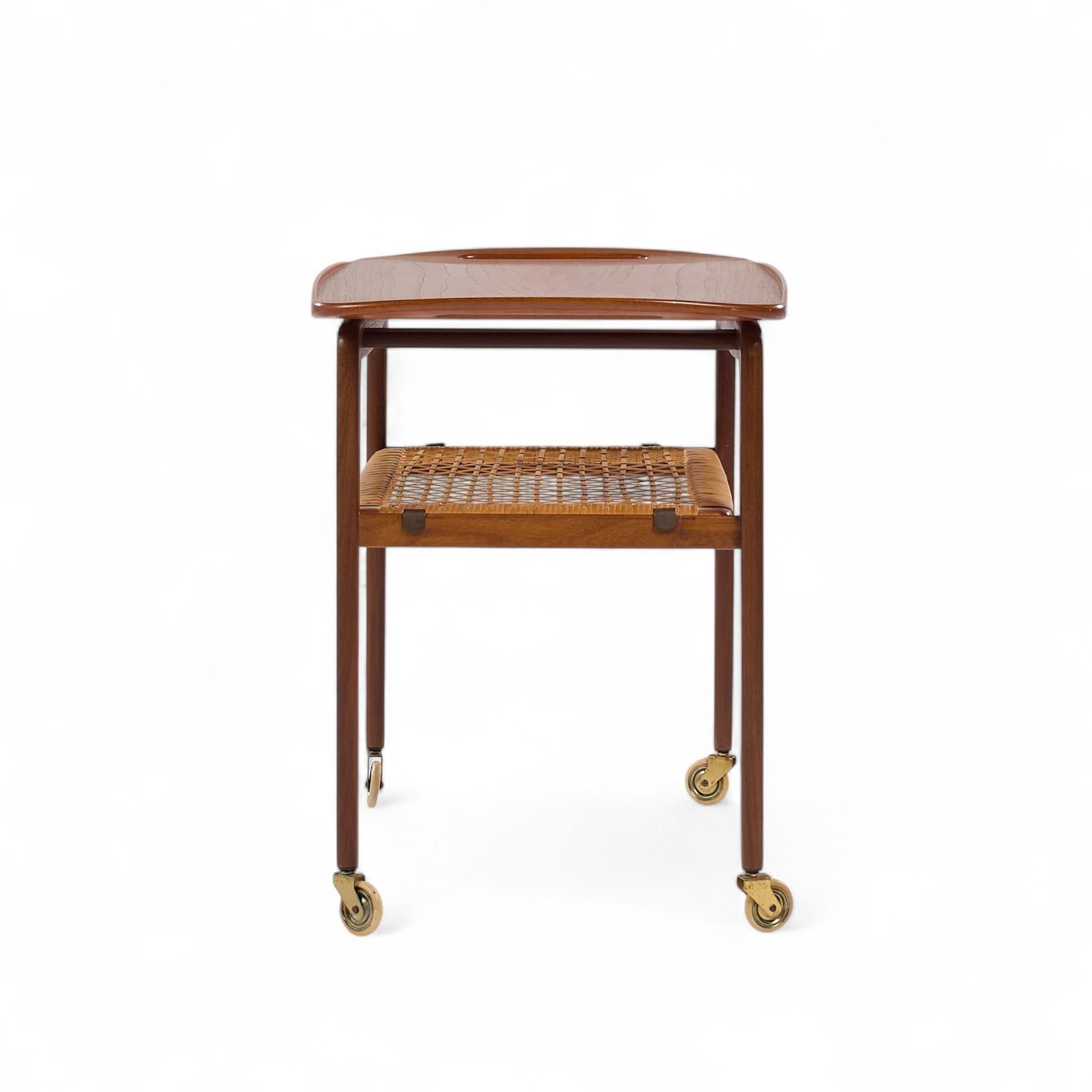 20th Century Johannes Andersen for CFC Silkeborg Mid Century Danish Teak Bar Serving Cart For Sale