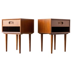 Johannes Andersen for Dyrlund Teak Nightstands 'A Pair'