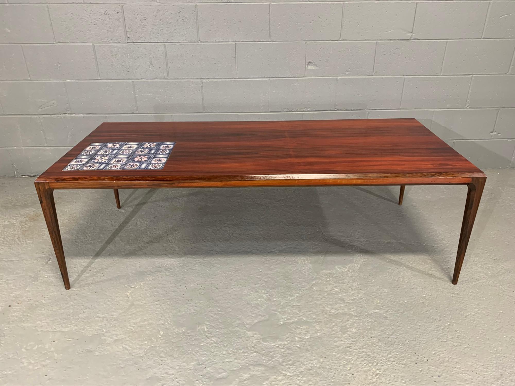 Mid-Century Modern Johannes Andersen for Silkeborg Danish Design Rosewood Coffee and Tile Table