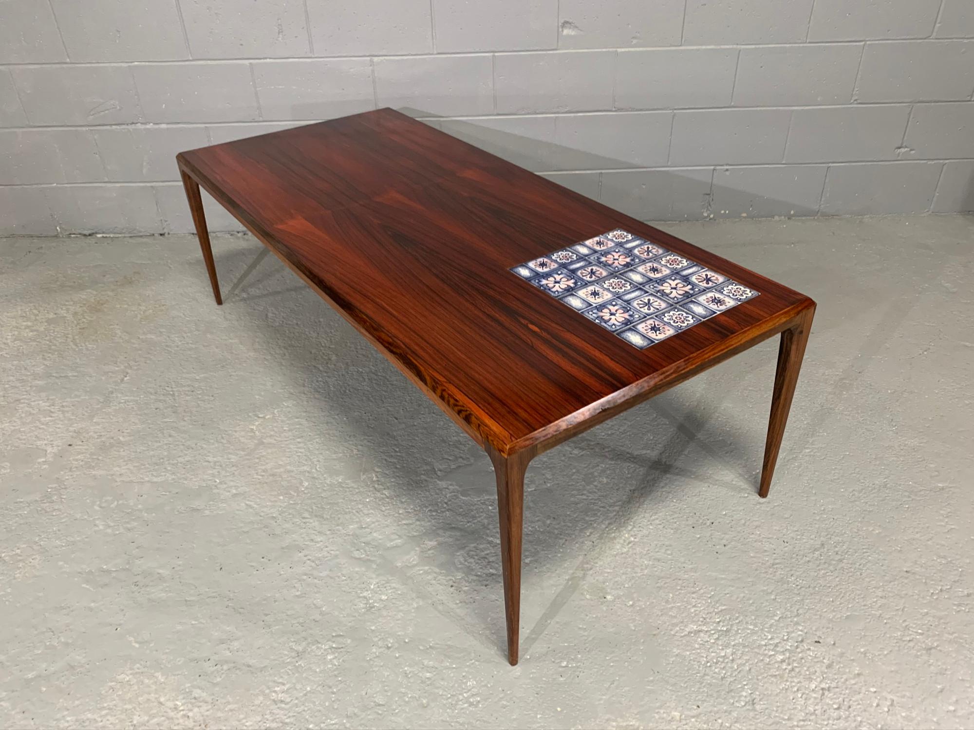 Johannes Andersen for Silkeborg Danish Design Rosewood Coffee and Tile Table 1