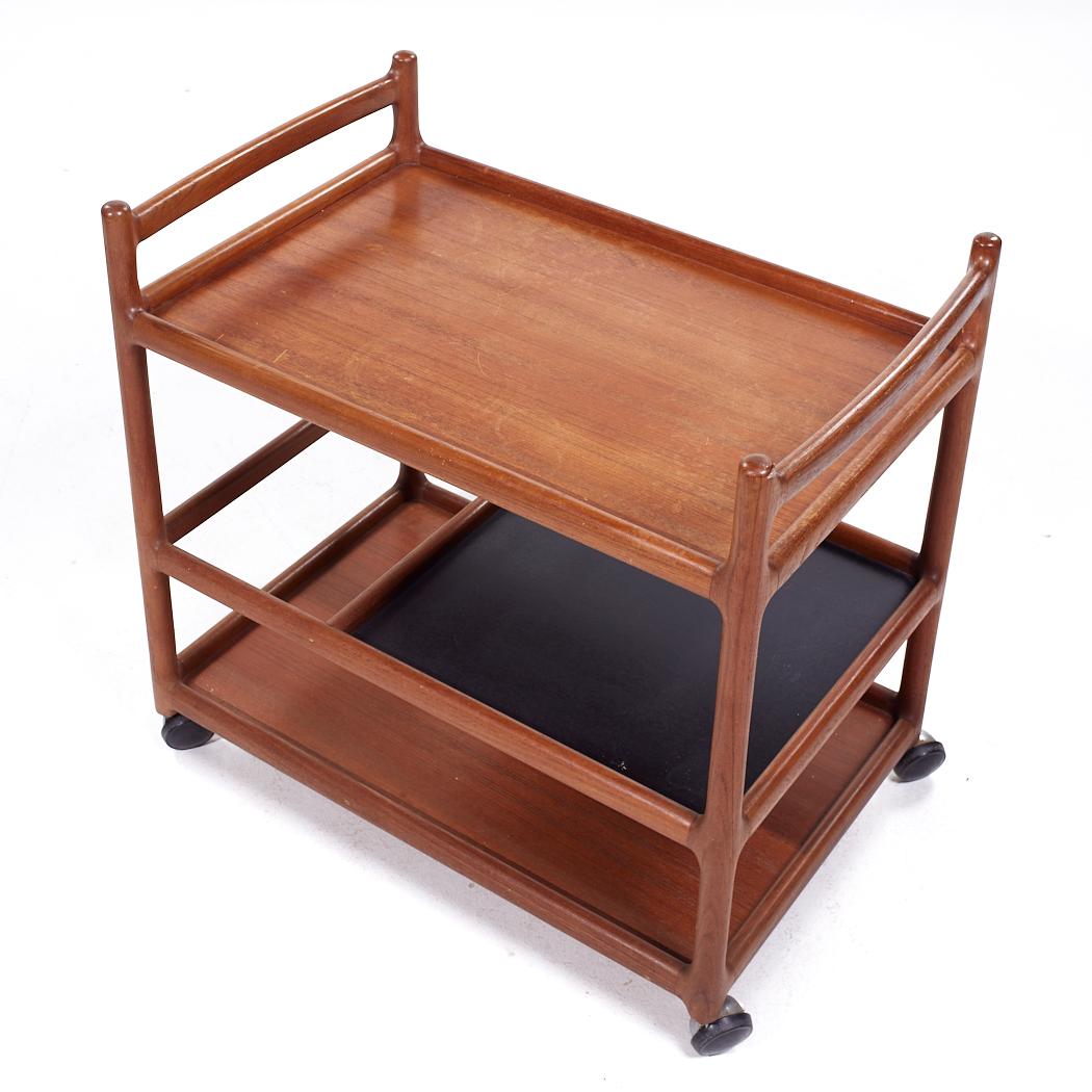 Johannes Andersen pour Silkeborg Chariot de bar danois du milieu du siècle en teck en vente 3