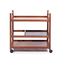Johannes Andersen for Silkeborg Mid Century Danish Teak Bar Cart