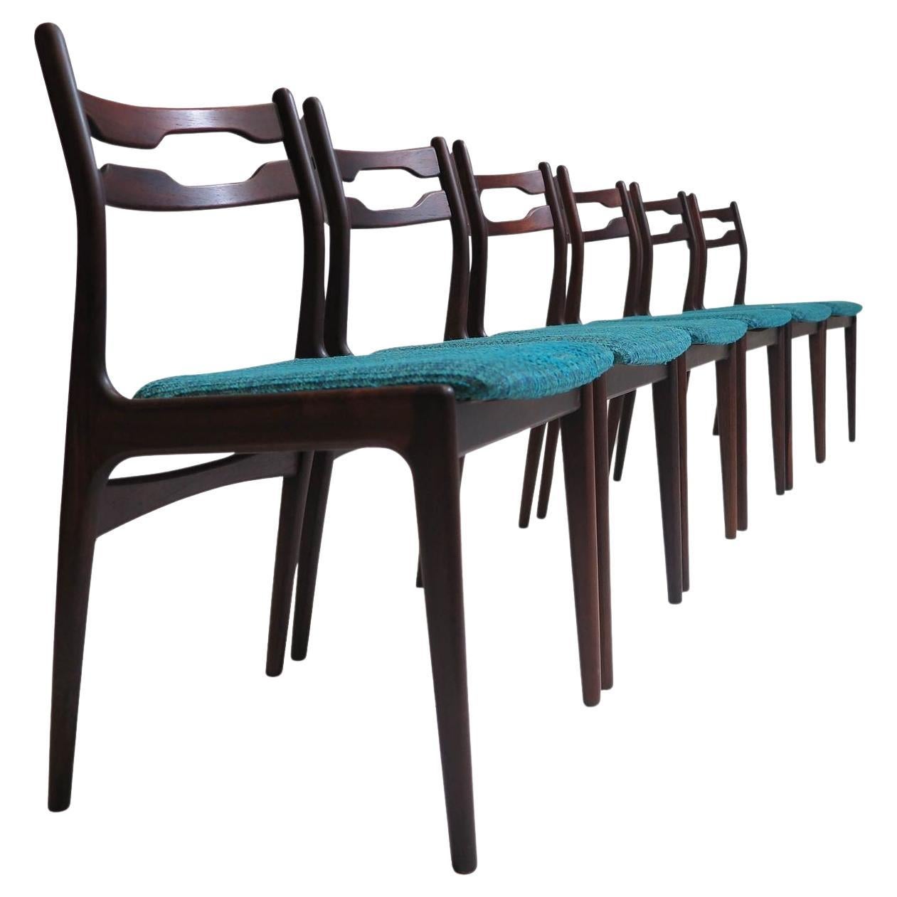 Johannes Andersen for Uldum Danish Rosewood Dining Chairs
