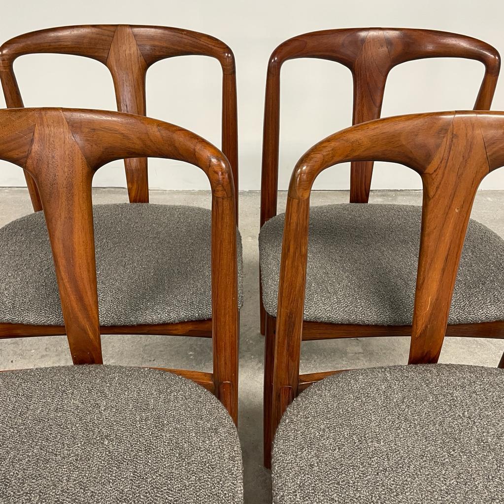 Bouclé Johannes Andersen for Uldum Møbelfabrik Dining Chairs For Sale
