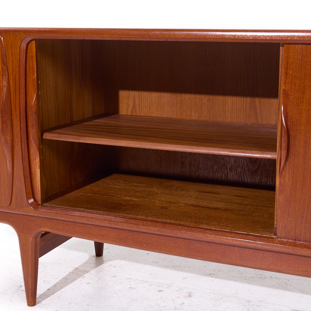Johannes Andersen for Uldum Mid Century Danish Teak Tambour Door Credenza For Sale 4
