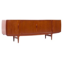 Johannes Andersen for Uldum Mid Century Danish Teak Tambour Door Credenza
