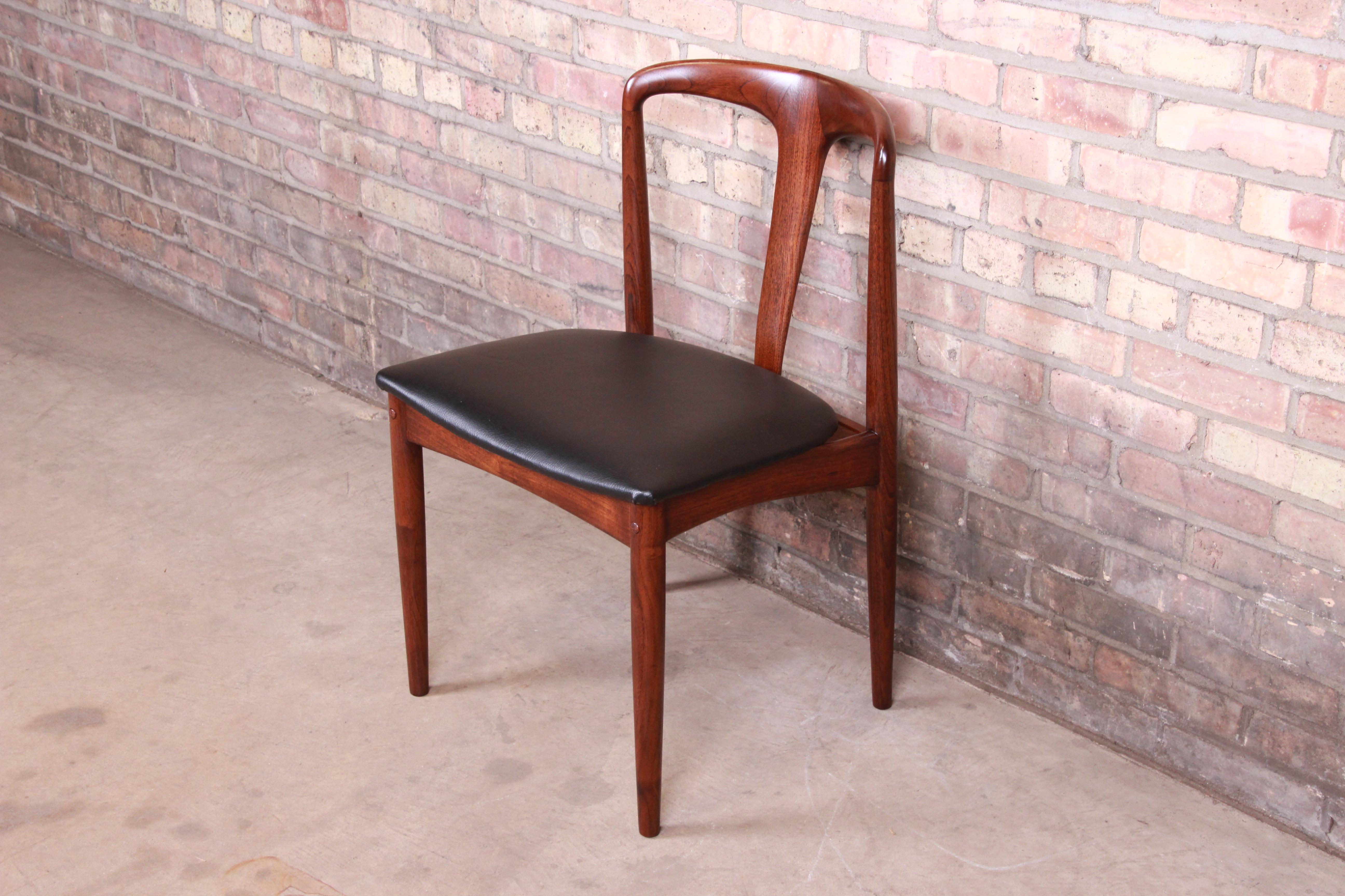 Johannes Andersen for Uldum Sculpted Teak Juliane Dining Chairs, Newly Restored 2