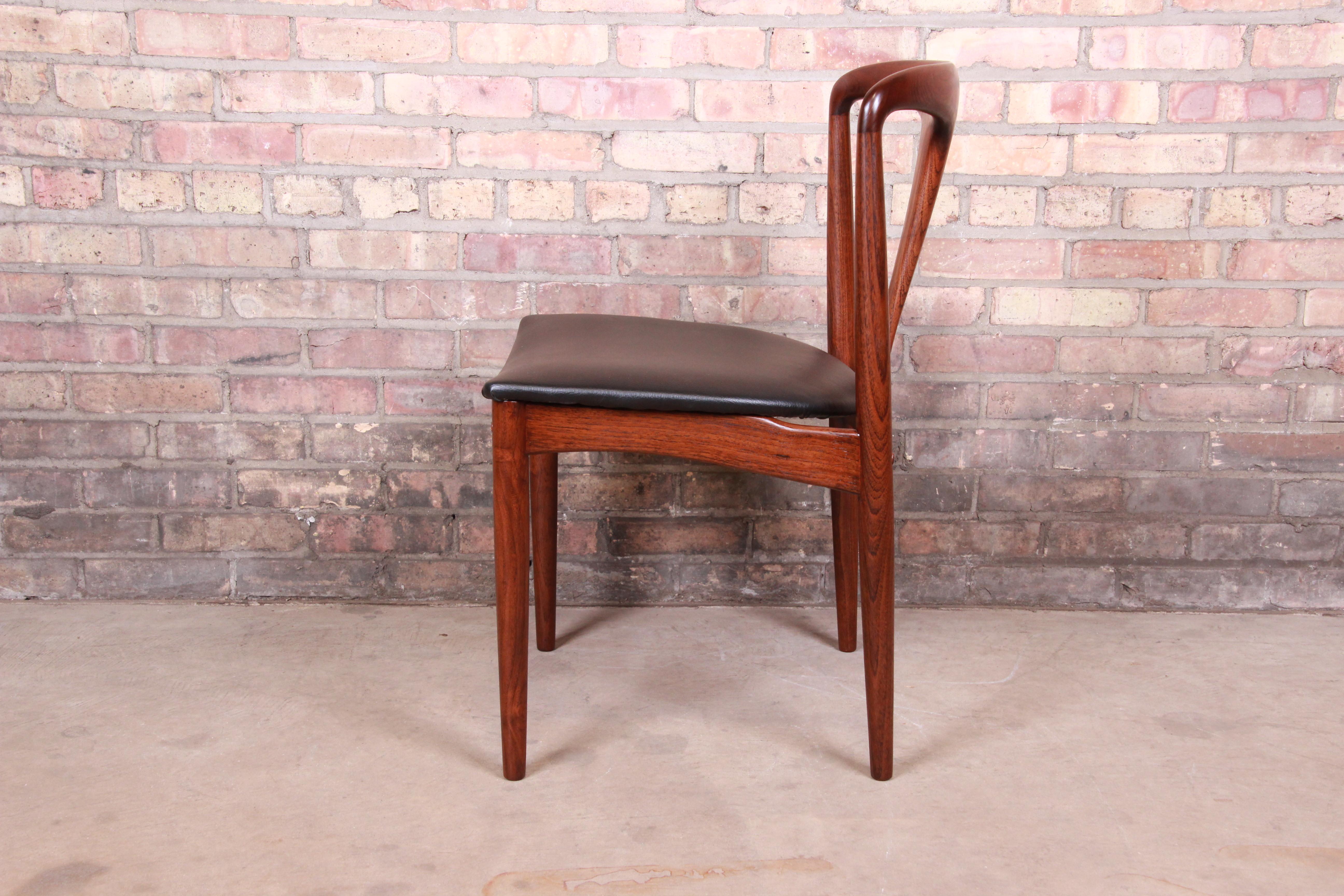 Johannes Andersen for Uldum Sculpted Teak Juliane Dining Chairs, Newly Restored 6