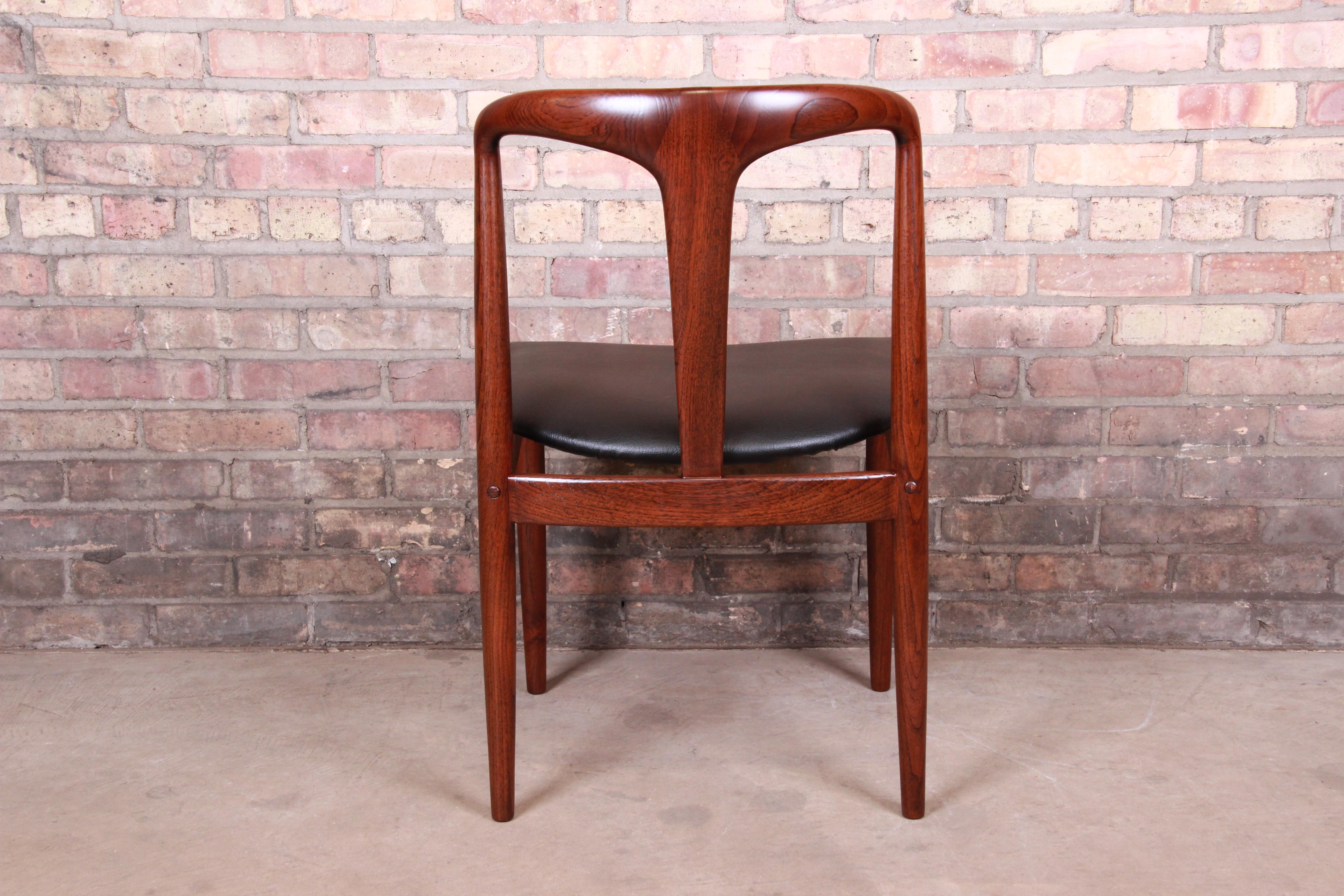 Johannes Andersen for Uldum Sculpted Teak Juliane Dining Chairs, Newly Restored 8
