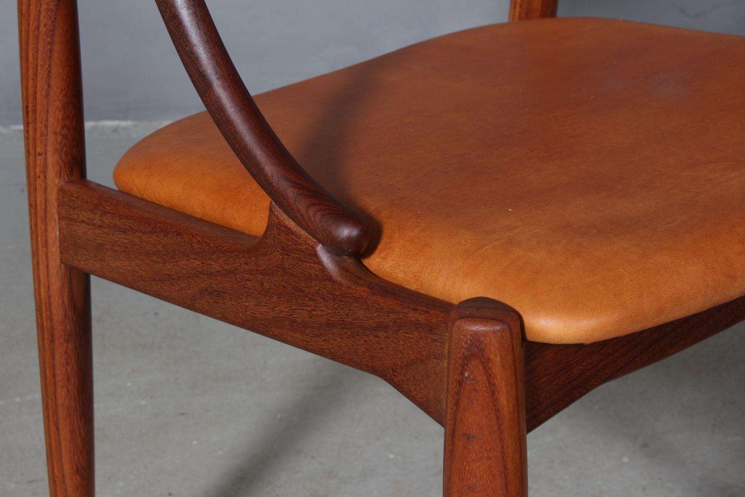 Leather Johannes Andersen four Dining Chairs