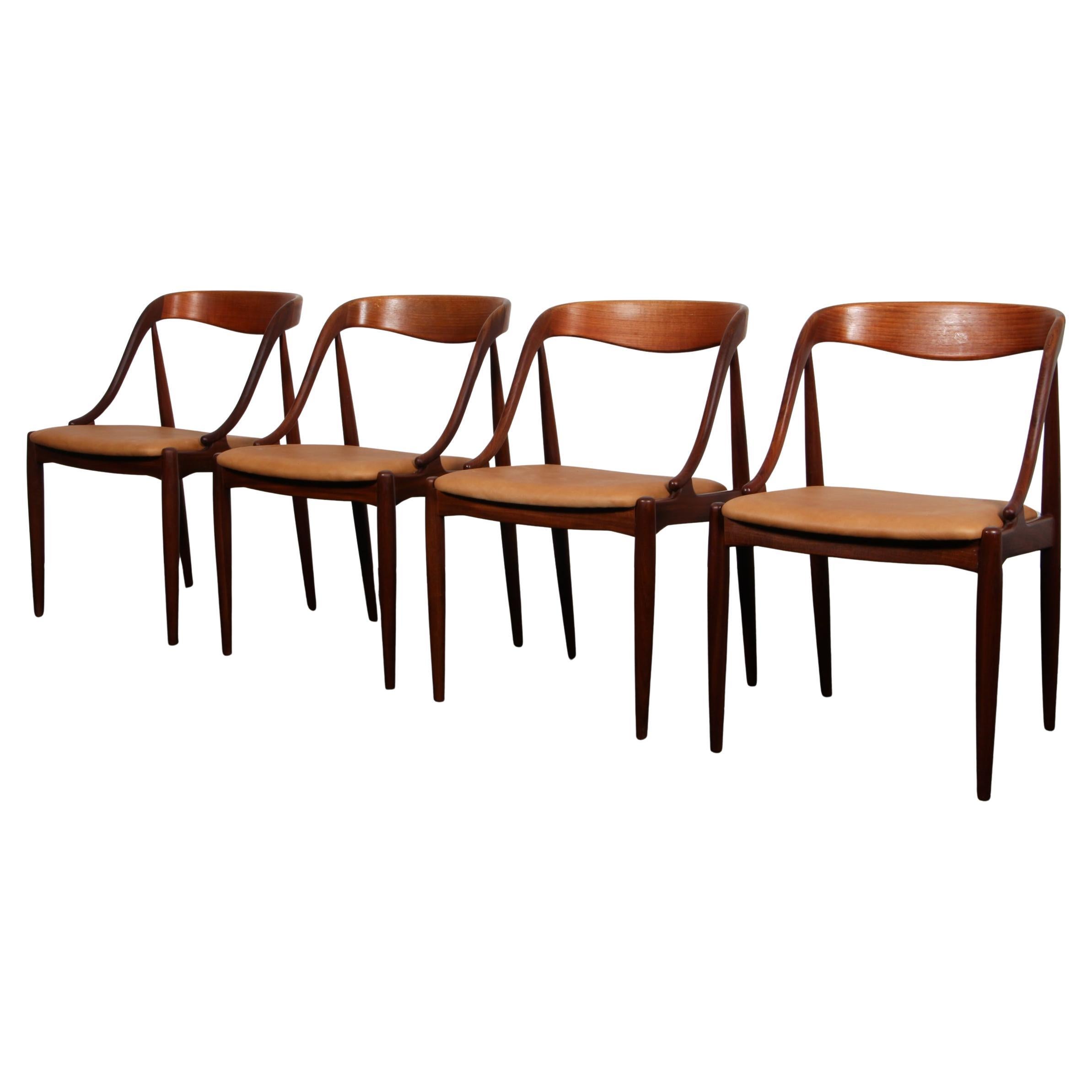 Johannes Andersen Four Dining Chairs, model 16, teak, Denmark 1960s For Sale