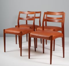 Johannes Andersen Four Dining Chairs, Model Anna