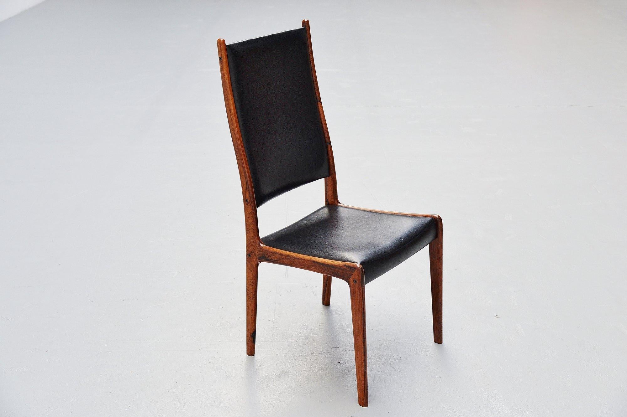 Mid-20th Century Johannes Andersen High Back Dining Chairs Denmark, 1960