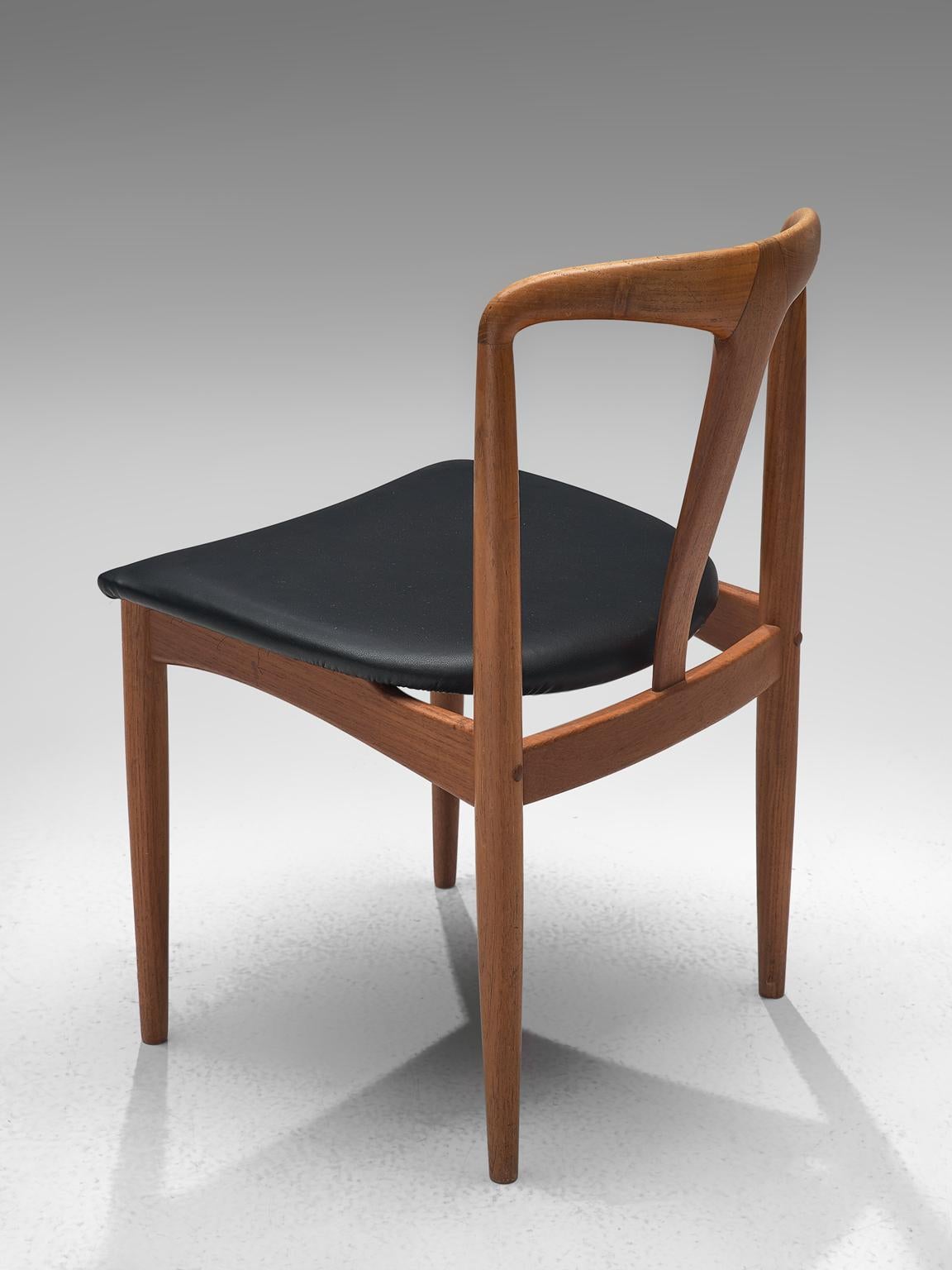Fabric Johannes Andersen Large Set 'Juliane' Dining Chairs in Teak