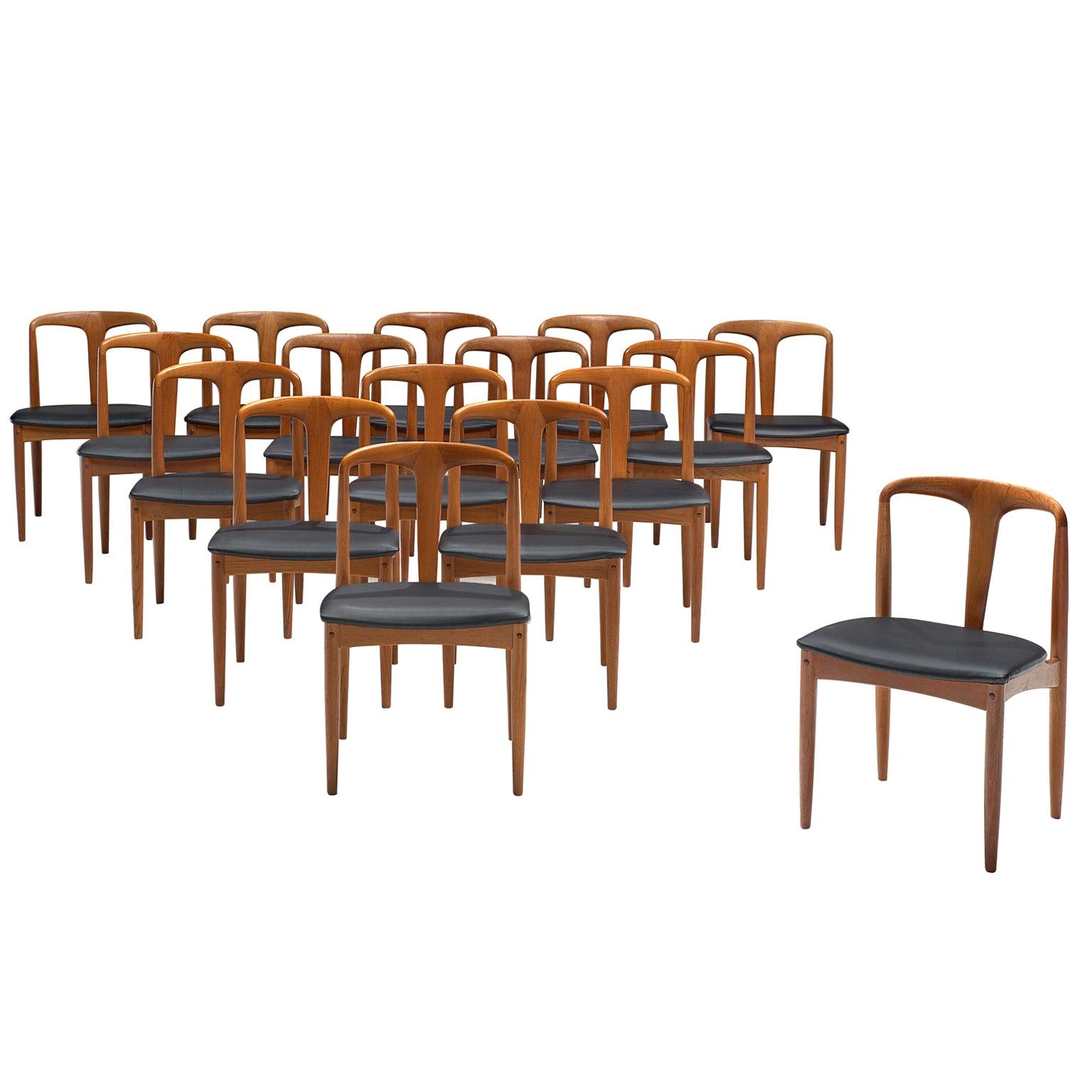 Johannes Andersen Large Set of Customizable 'Juliane' Dining Chairs in Teak