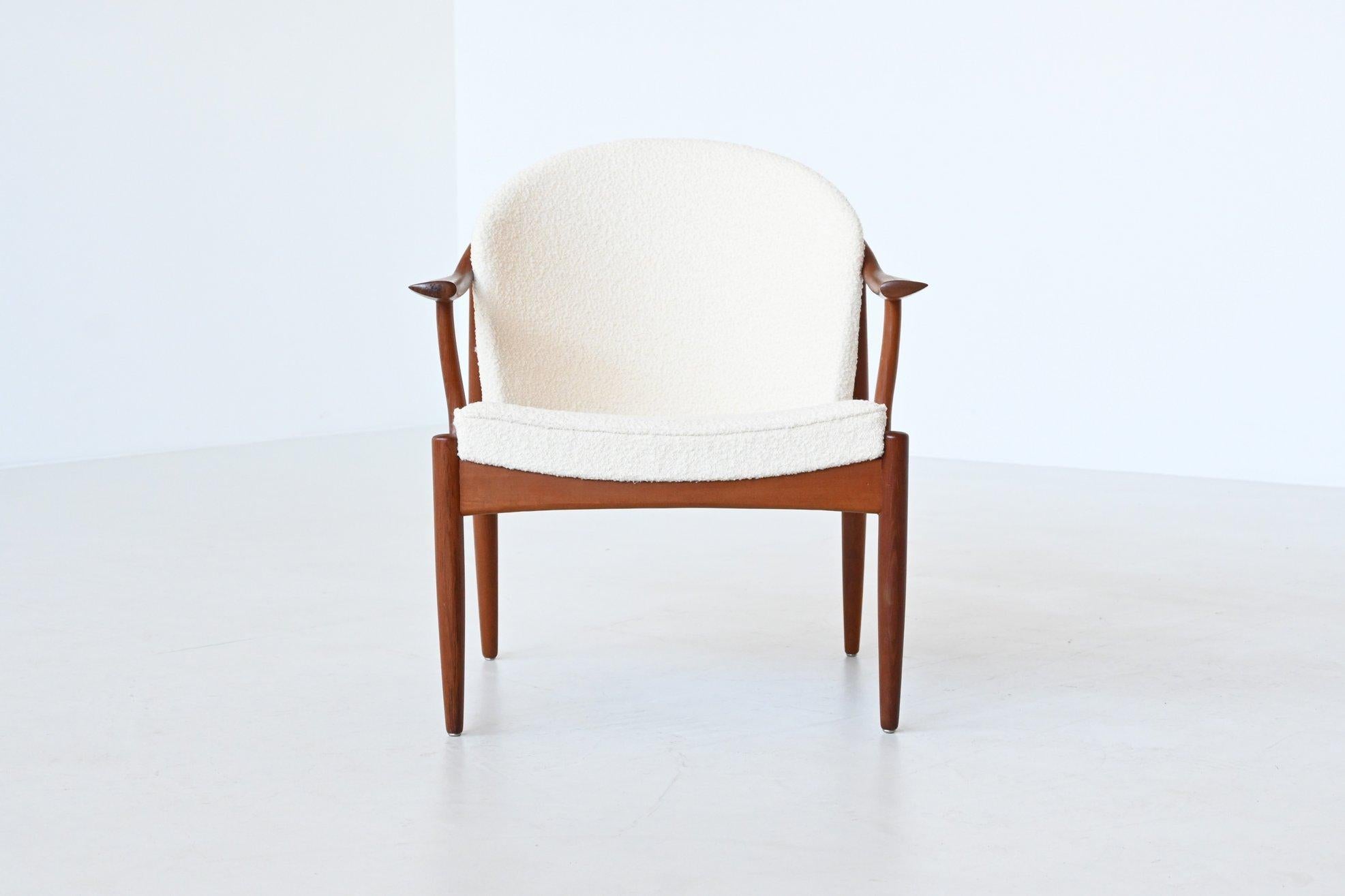 Scandinavian Modern Johannes Andersen lounge chair in teak CFC Silkeborg Denmark 1960