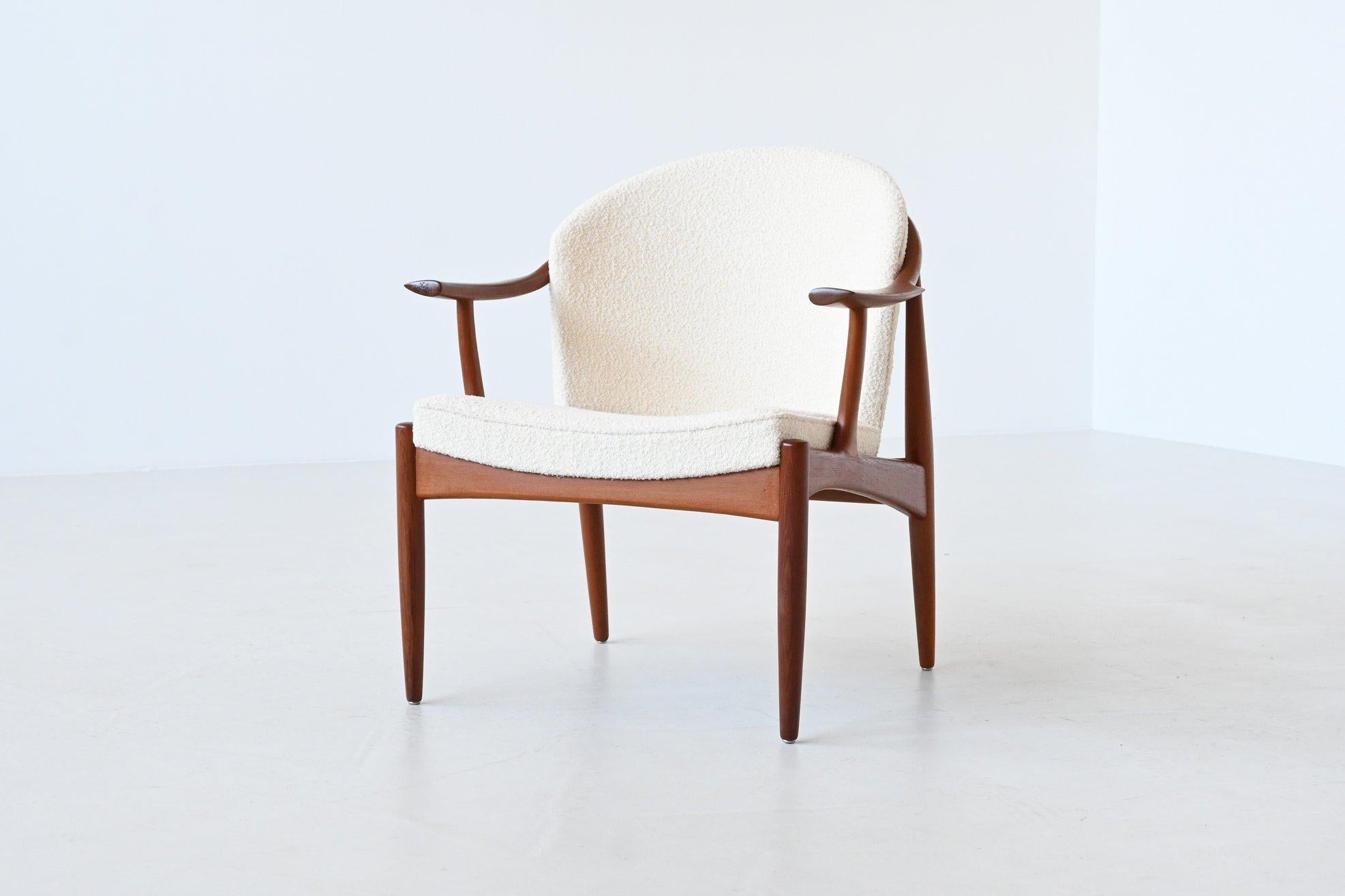 Mid-20th Century Johannes Andersen lounge chair in teak CFC Silkeborg Denmark 1960 For Sale