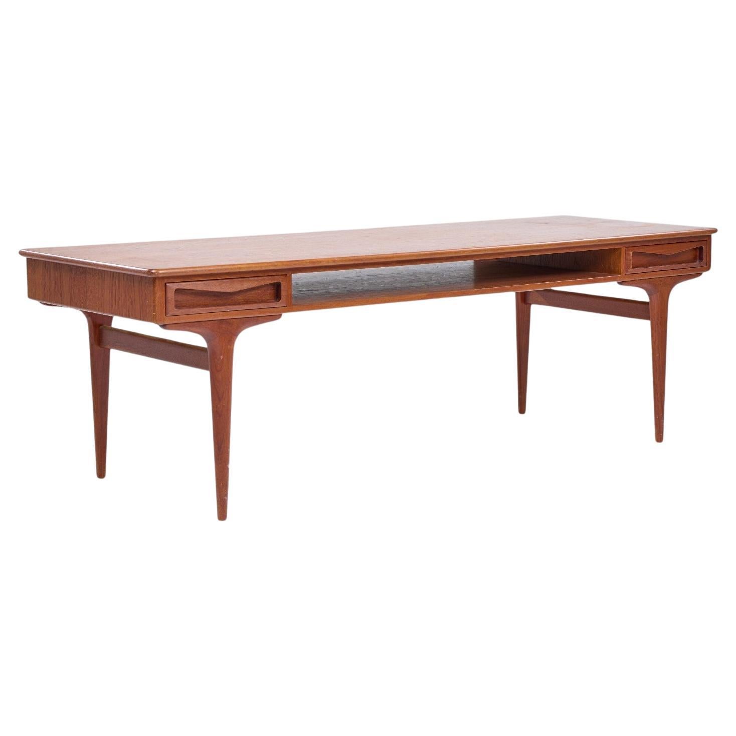 Johannes Andersen Mid Century Danish Teak Coffee Table For Sale