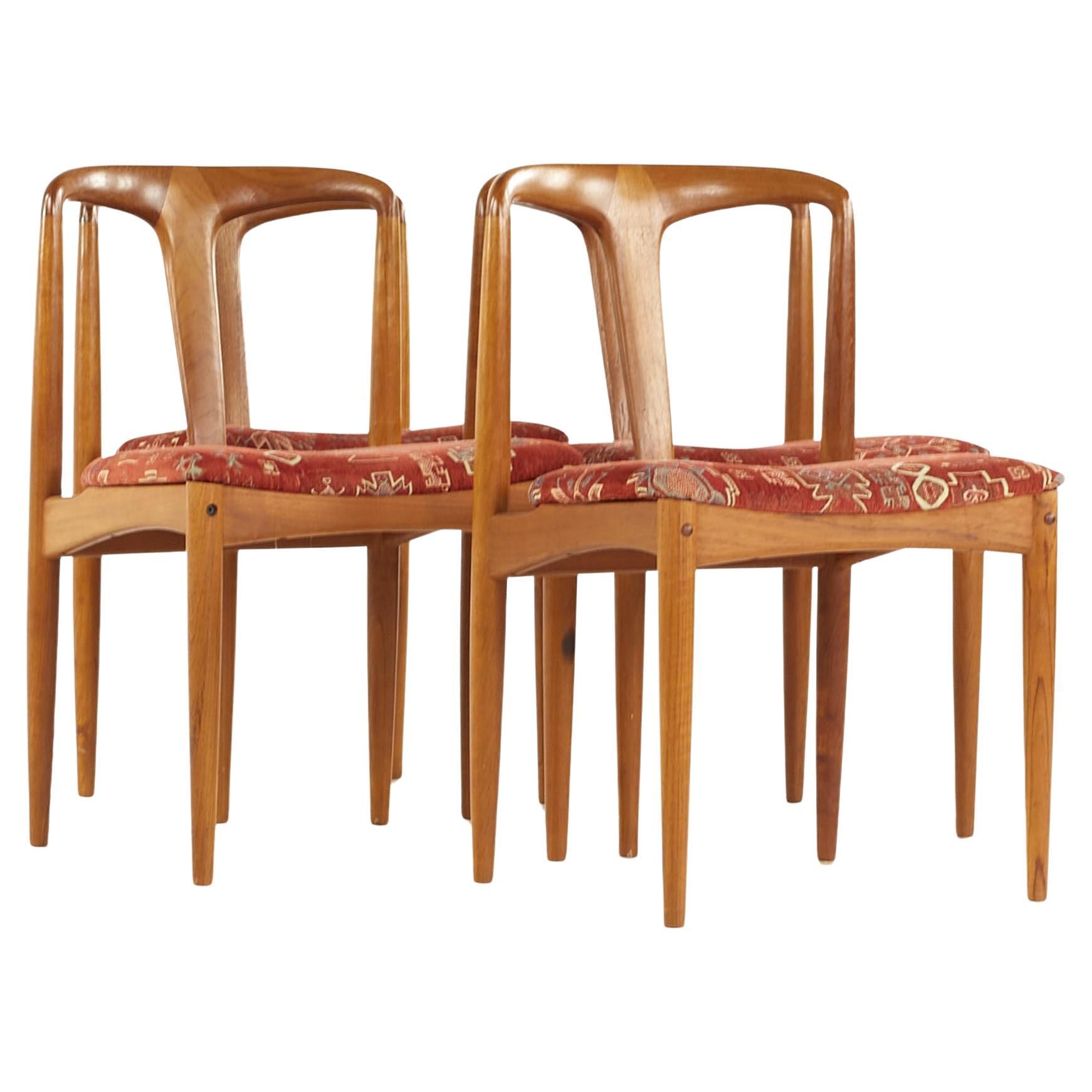Johannes Andersen Mid Century Teak Juliane Dining Chairs, Set of 4