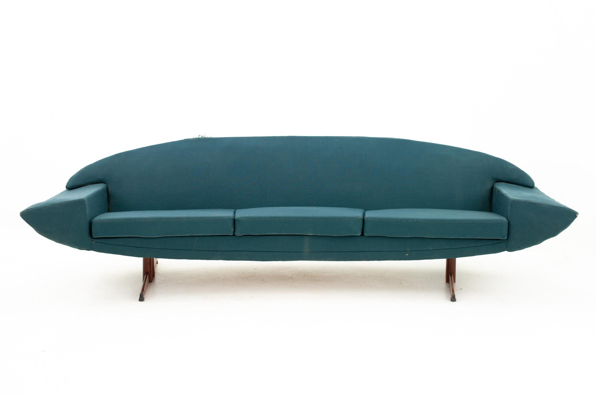 Johannes Andersen midcentury Capri sofa.
Sofa measures: 97 wide x 30 deep x 28.5 high, with a seat height of 14.5 inches

This piece is available in what we call restored vintage condition. Upon purchase it is thoroughly cleaned and minor repairs