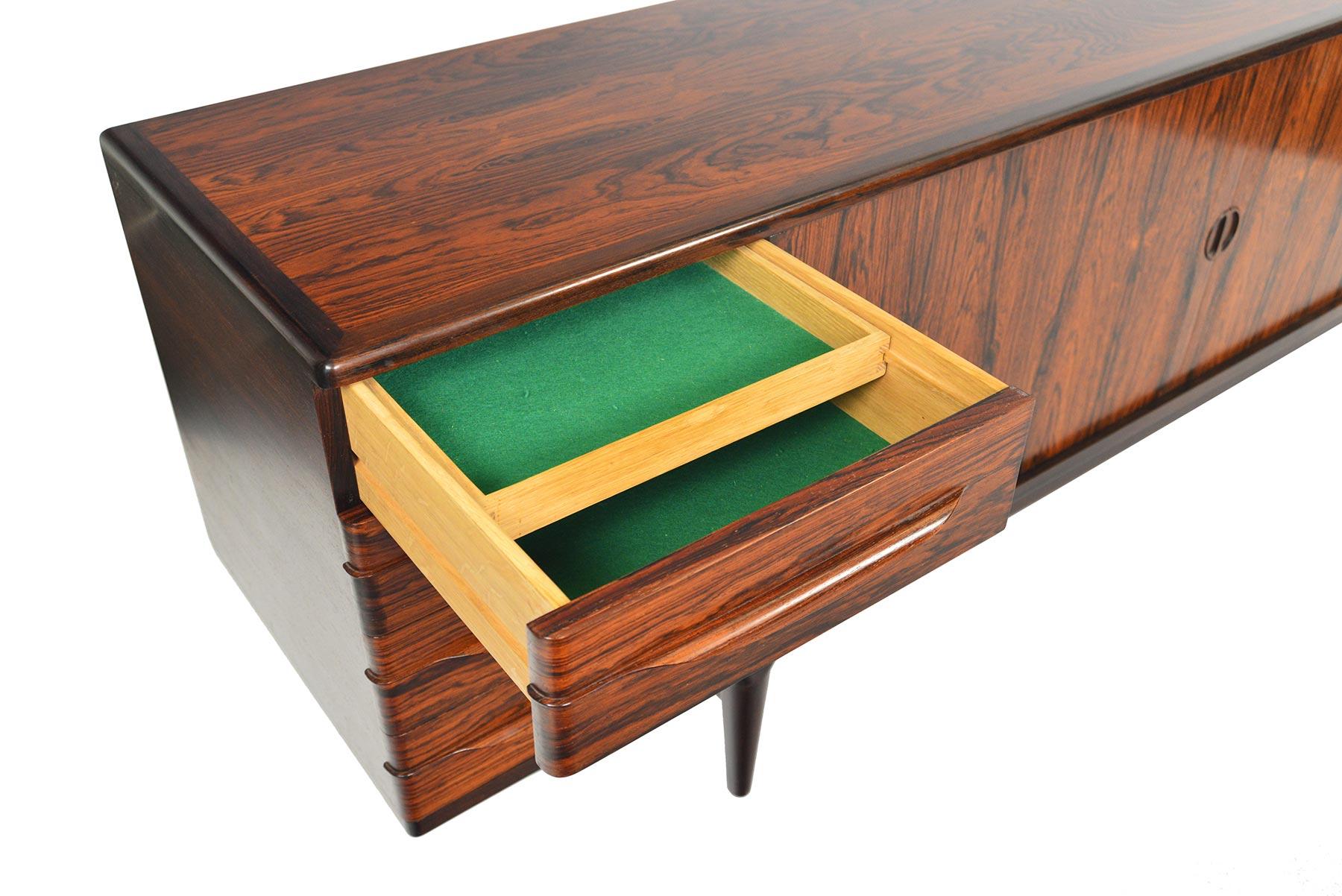 Scandinavian Modern Johannes Andersen Model U15 Tambour Rosewood Credenza