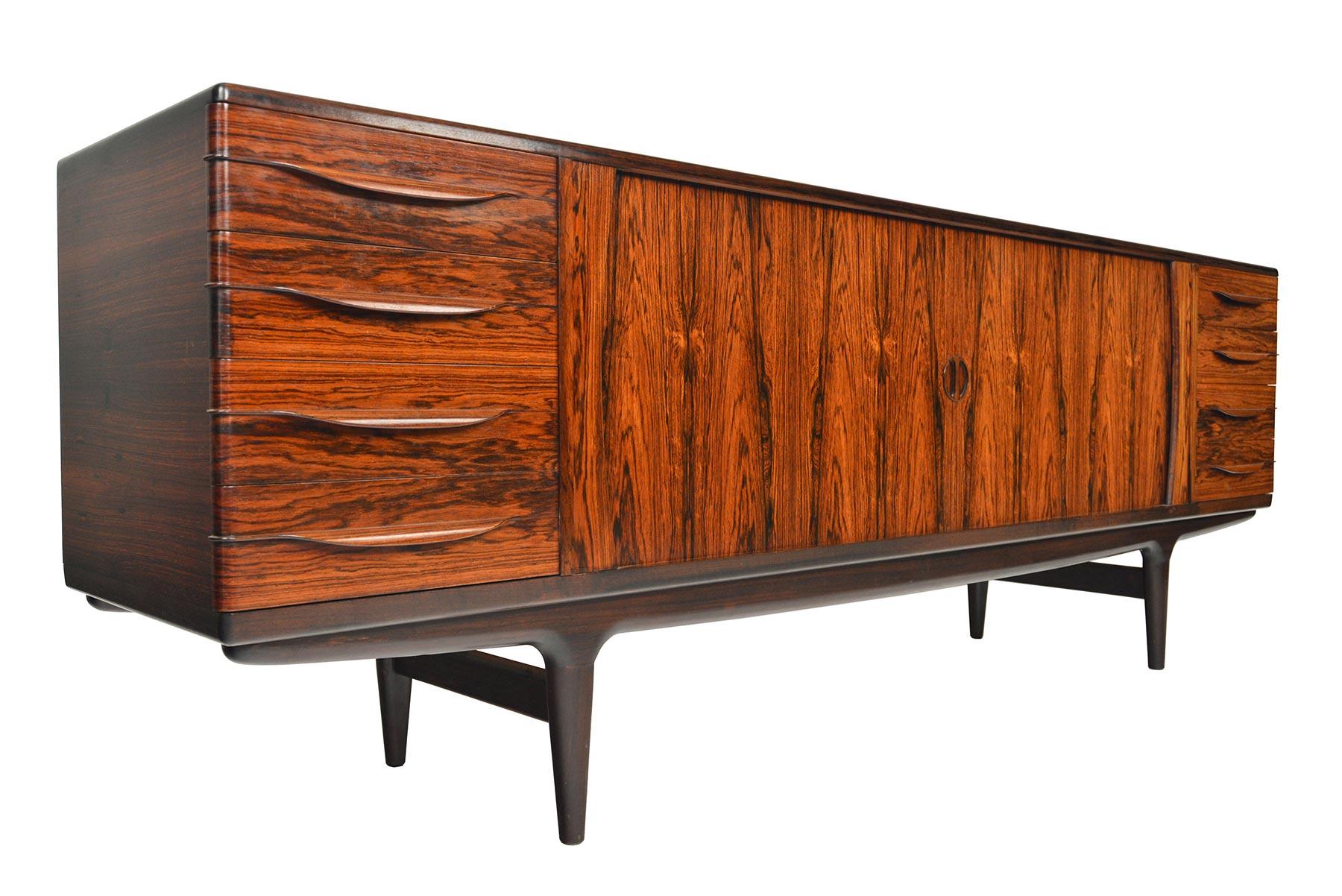 Danish Johannes Andersen Model U15 Tambour Rosewood Credenza