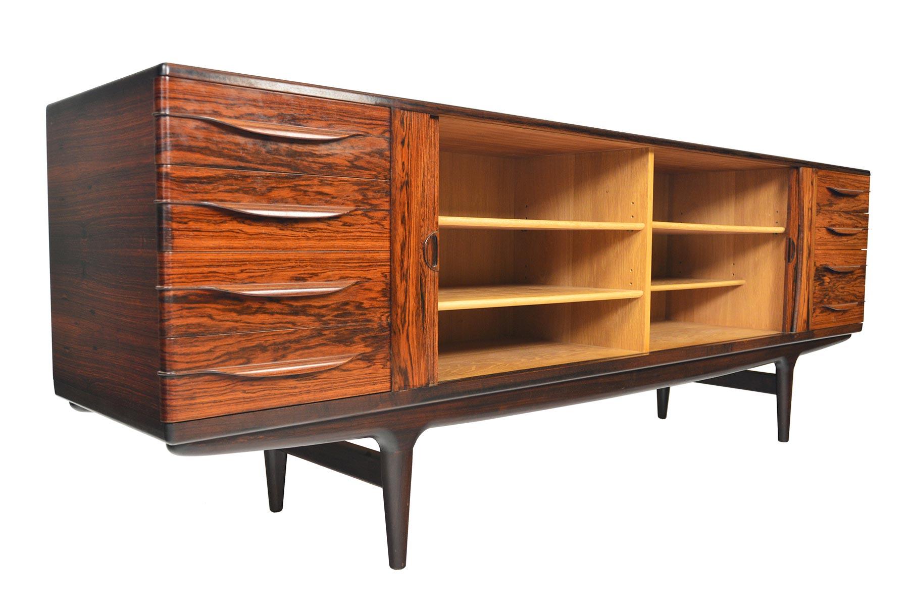 20th Century Johannes Andersen Model U15 Tambour Rosewood Credenza