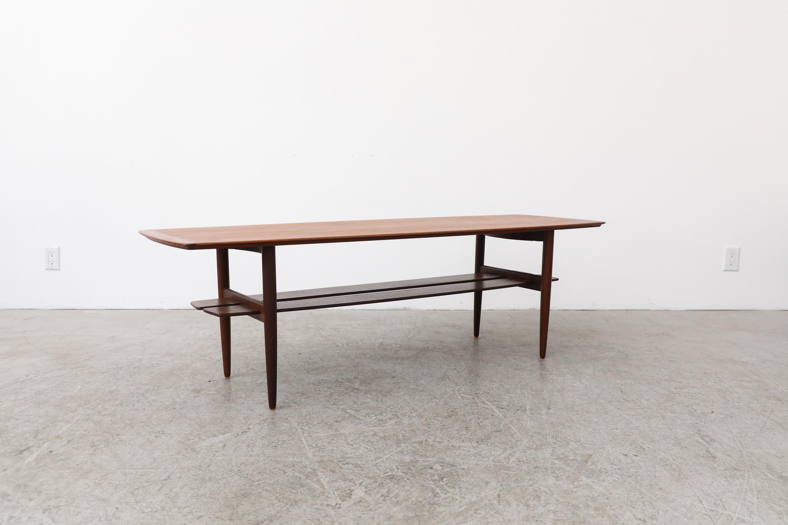 Johannes Andersen Modernist Coffee Table with Lower Shelf In Good Condition In Los Angeles, CA