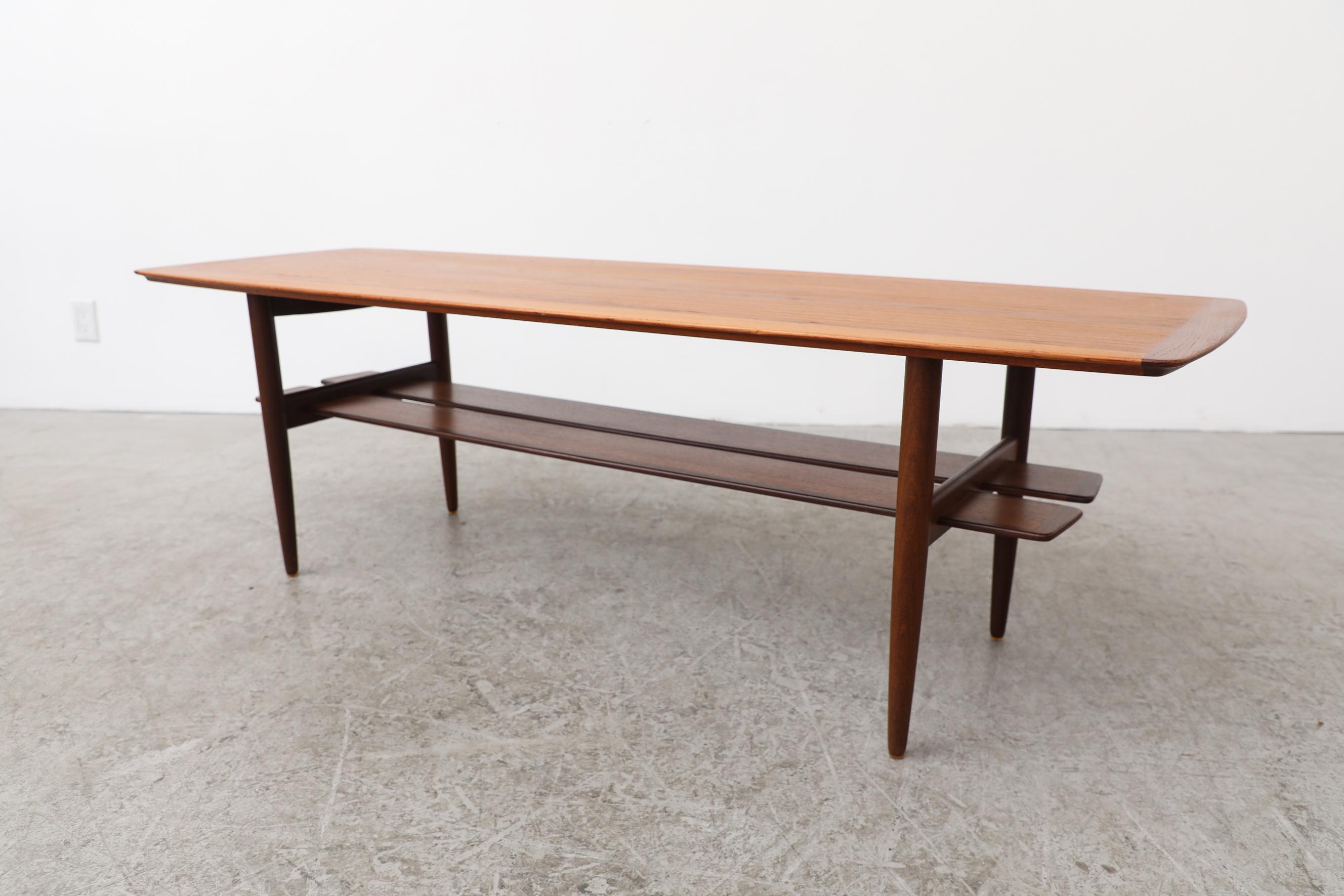 Teak Johannes Andersen Modernist Coffee Table with Lower Shelf